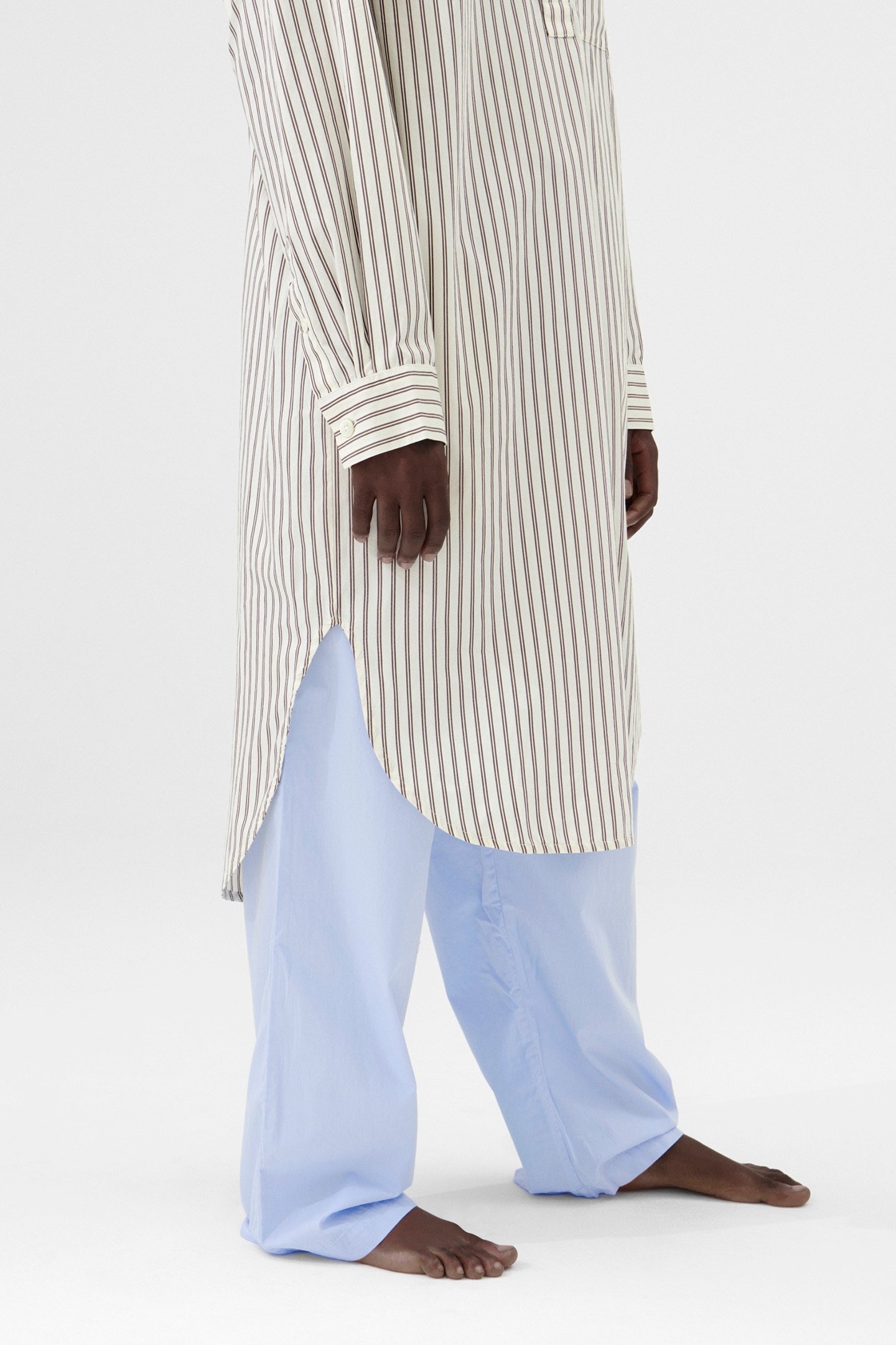 UNISEX POPLIN, NIGHT SHIRT HOPPER STRIPES 1