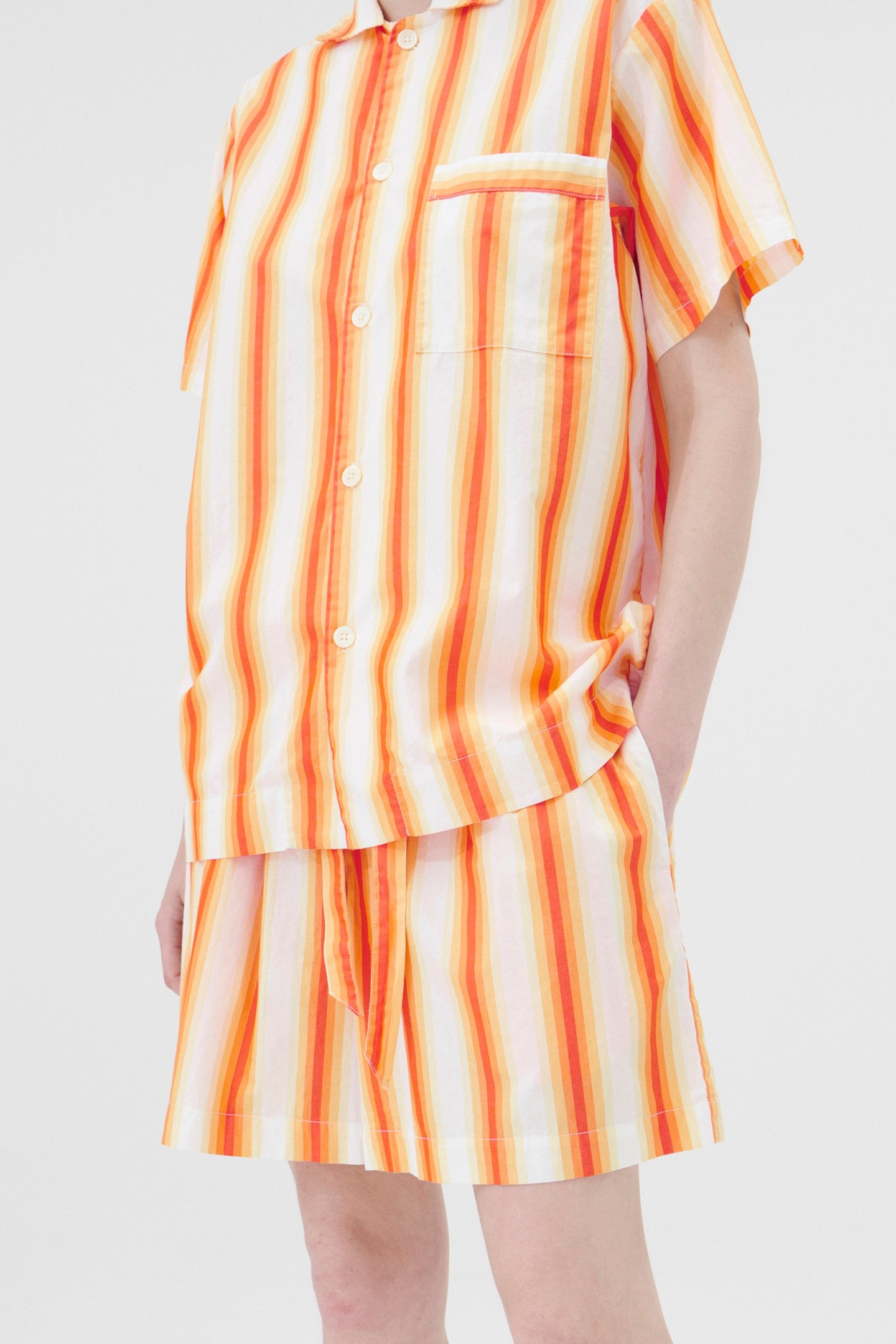 UNISEX POPLIN, PYJAMAS SHORTS ORANGE MARQUEE 1