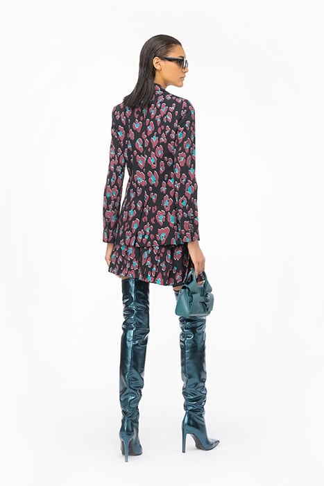 GARO SKIRT BLACK/LIGHT GREEN/BURGUNDY 2