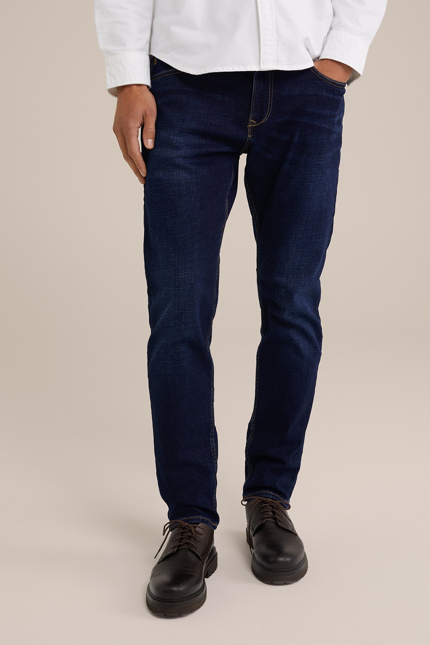 5-POCKET MID WAIST DARK BLUE 1