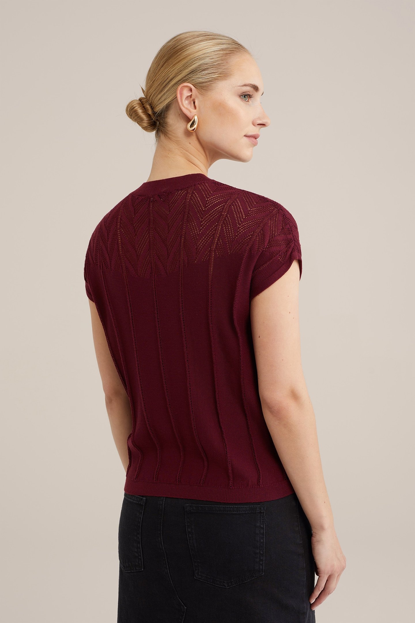 KNITTED PULLOVER BURGUNDY RED 2