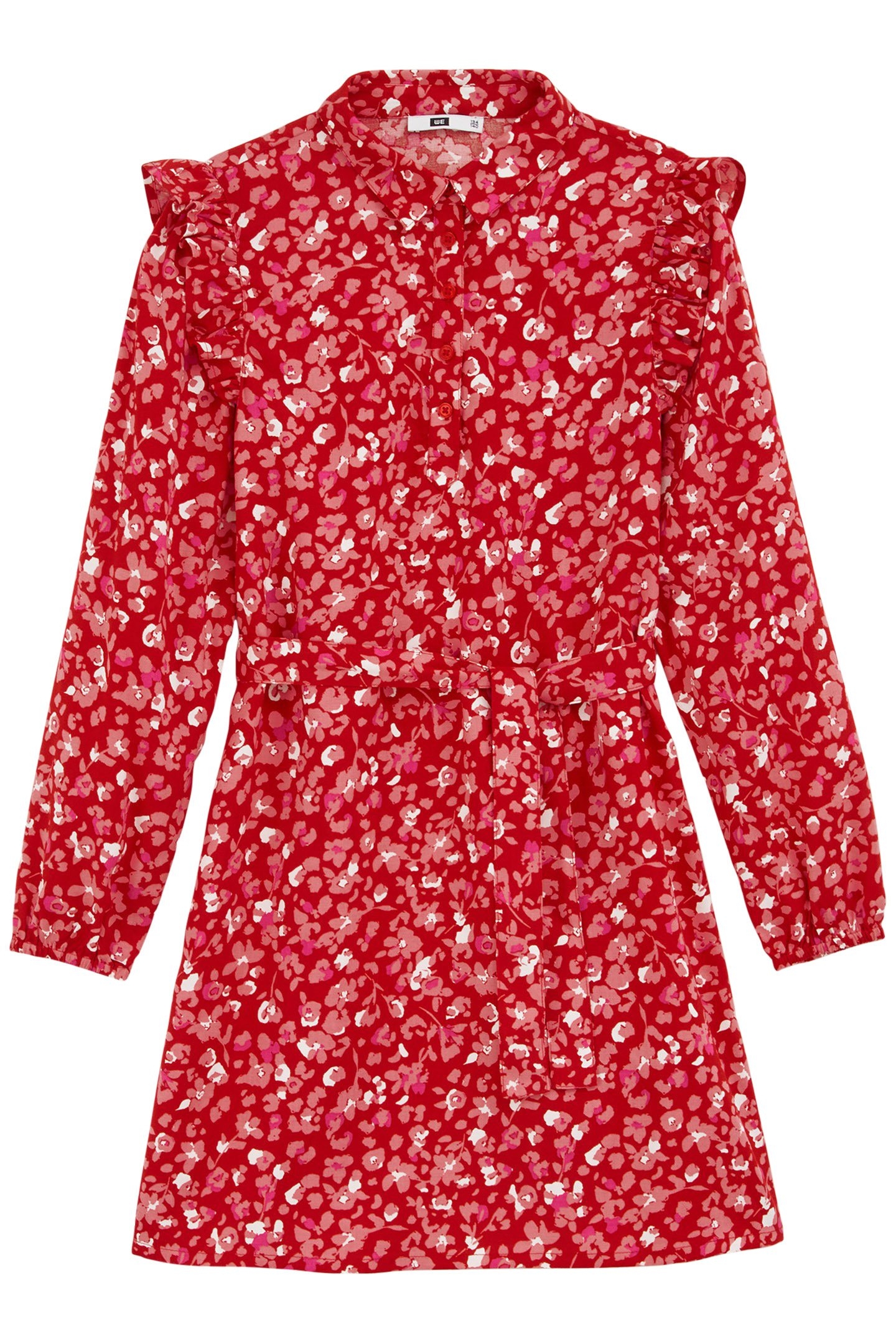 DRESS MID LENGTH BRIGHT RED 3