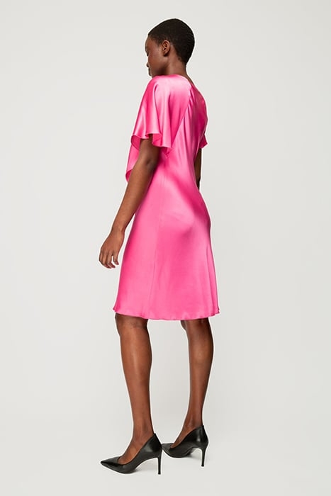 DRESS SATIN FLUID SLEEVE CARMINE ROSE 2