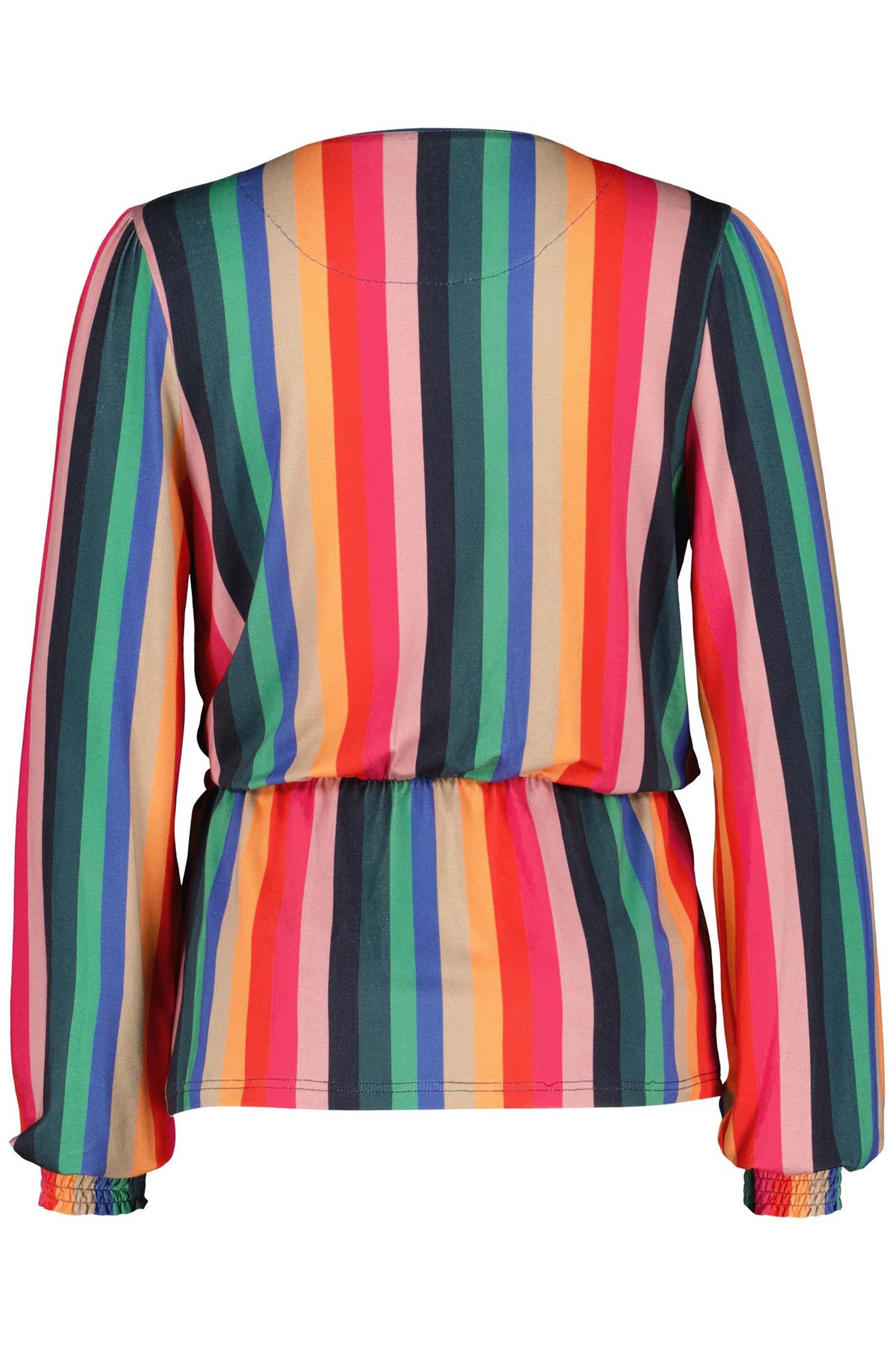 WIKKELTOP PEACH POPPY RED WITH FRIEND STRIPE PRINT 5