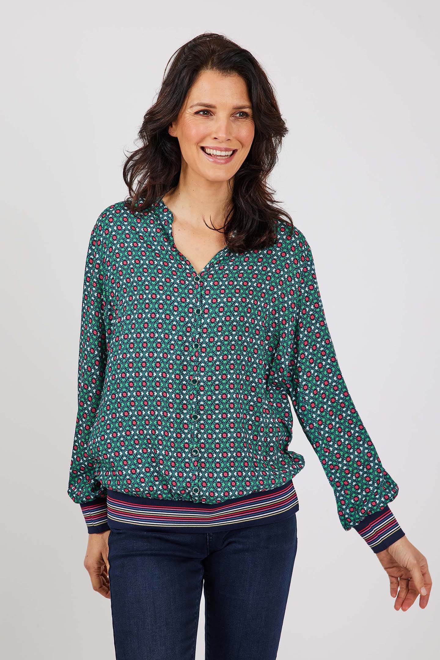 TOP PROGRESS MEDITERRANEA GREEN WITH TILE PRINT 1