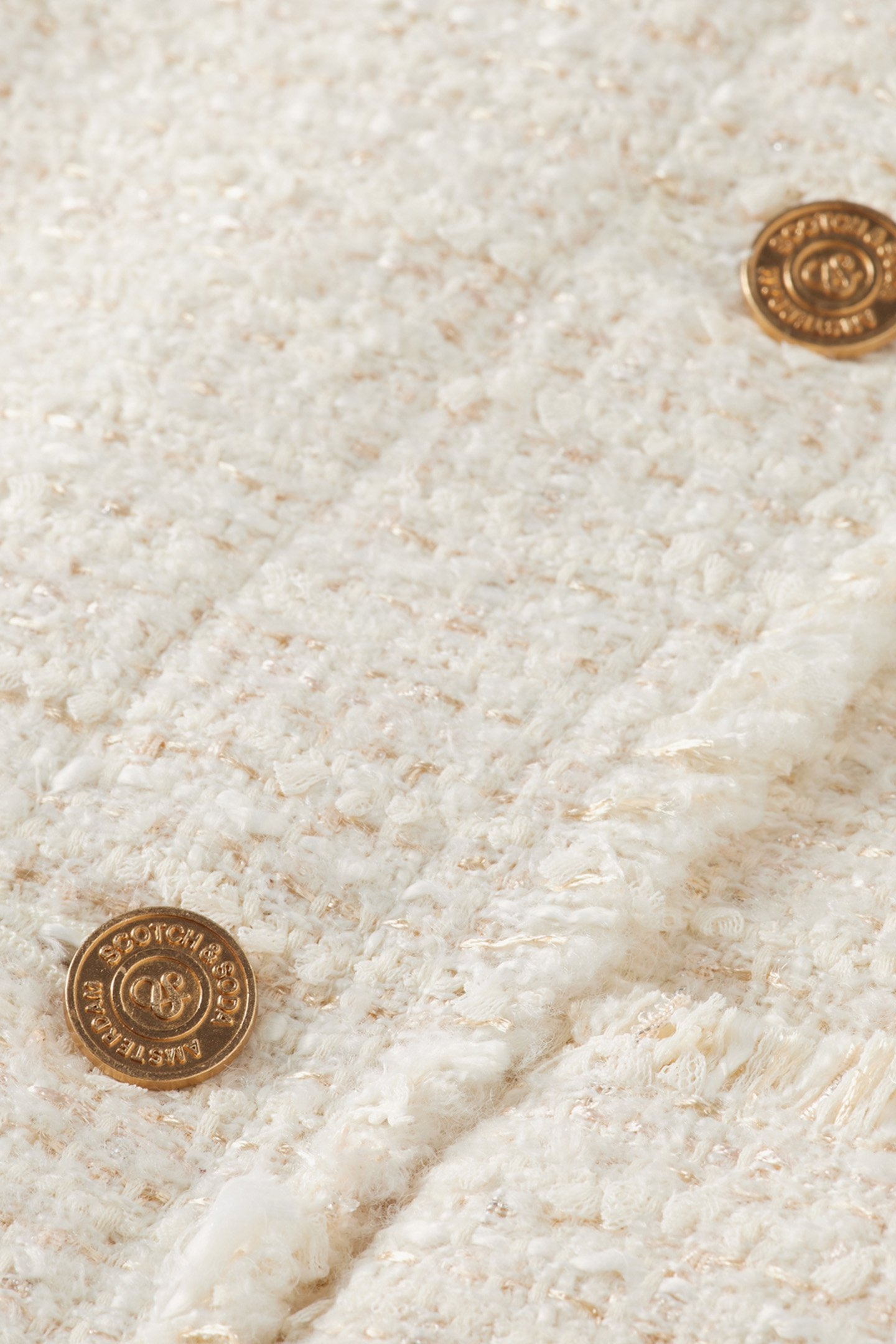 BOUCLE TWEED COLLARLESS GILET SOFT ICE MELANGE 8