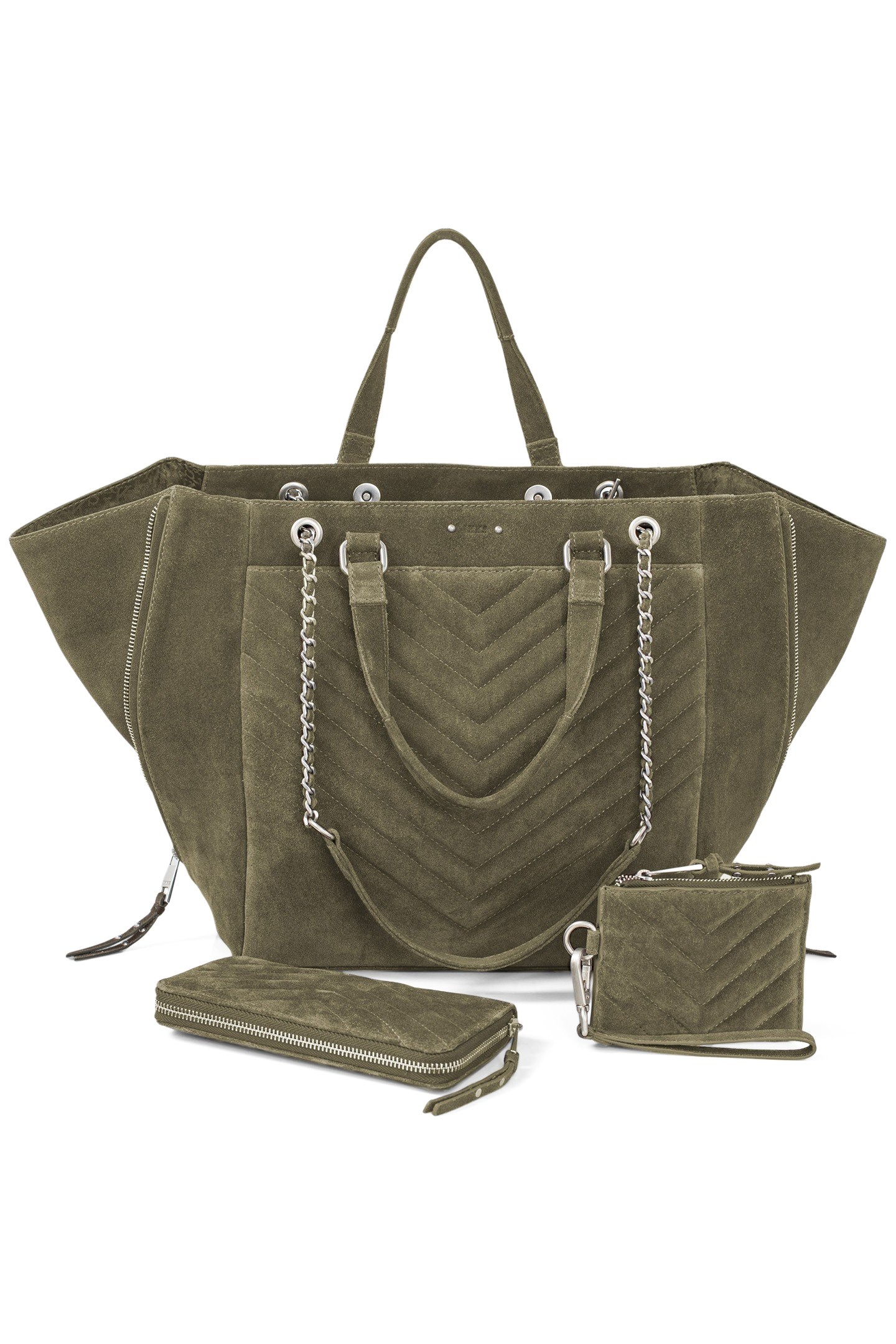 LE 1440 KAKI HERRINGBONE QUILTED SHOPPING BAG 3