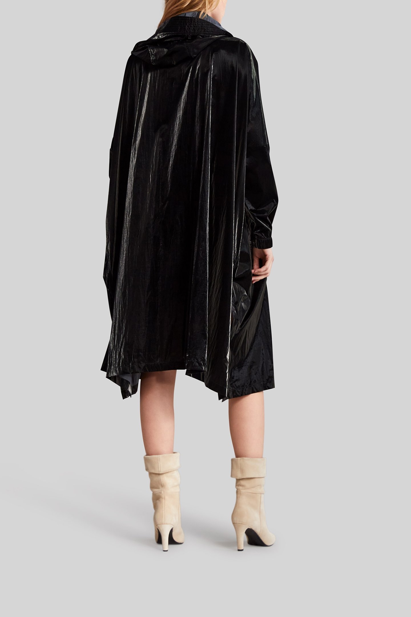 BLACK LAMÉ LONG PARKA 2