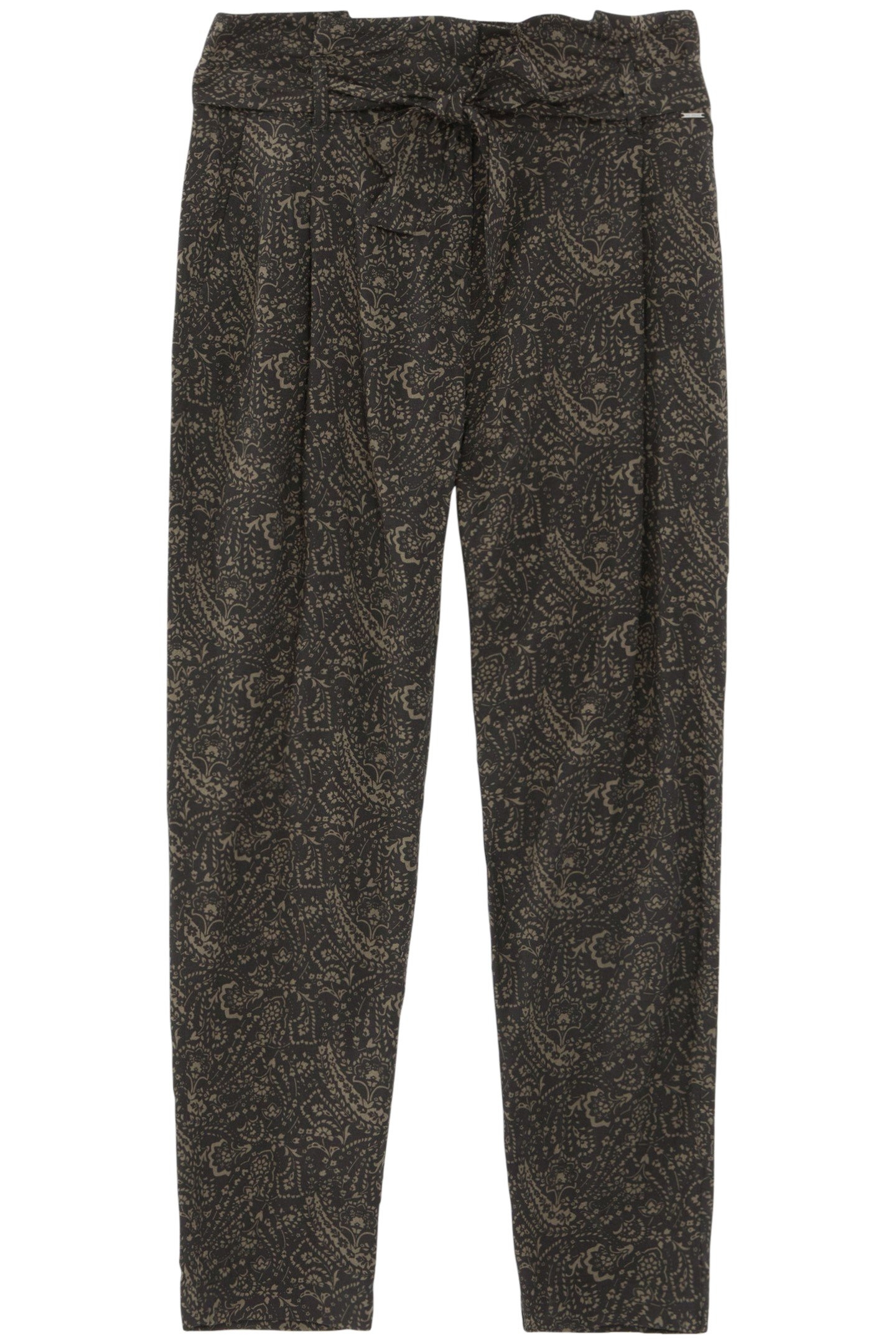 KHAKI LENZING™ ECOVERO™ FLORAL PAISLEY TROUSERS 4