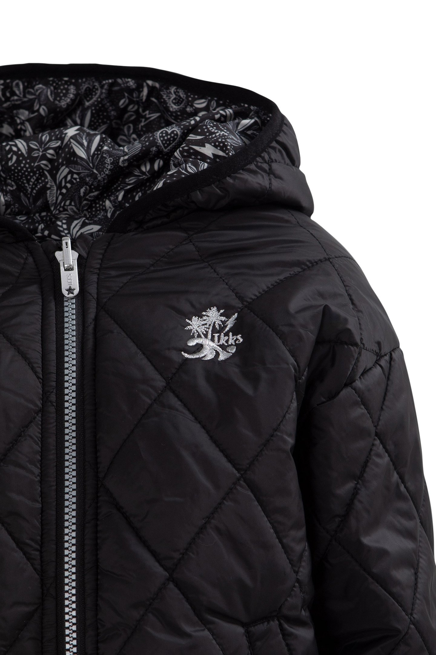 GIRLS’ BLACK ROCK JUNGLE/BLACK REVERSIBLE PADDED JACKET 4