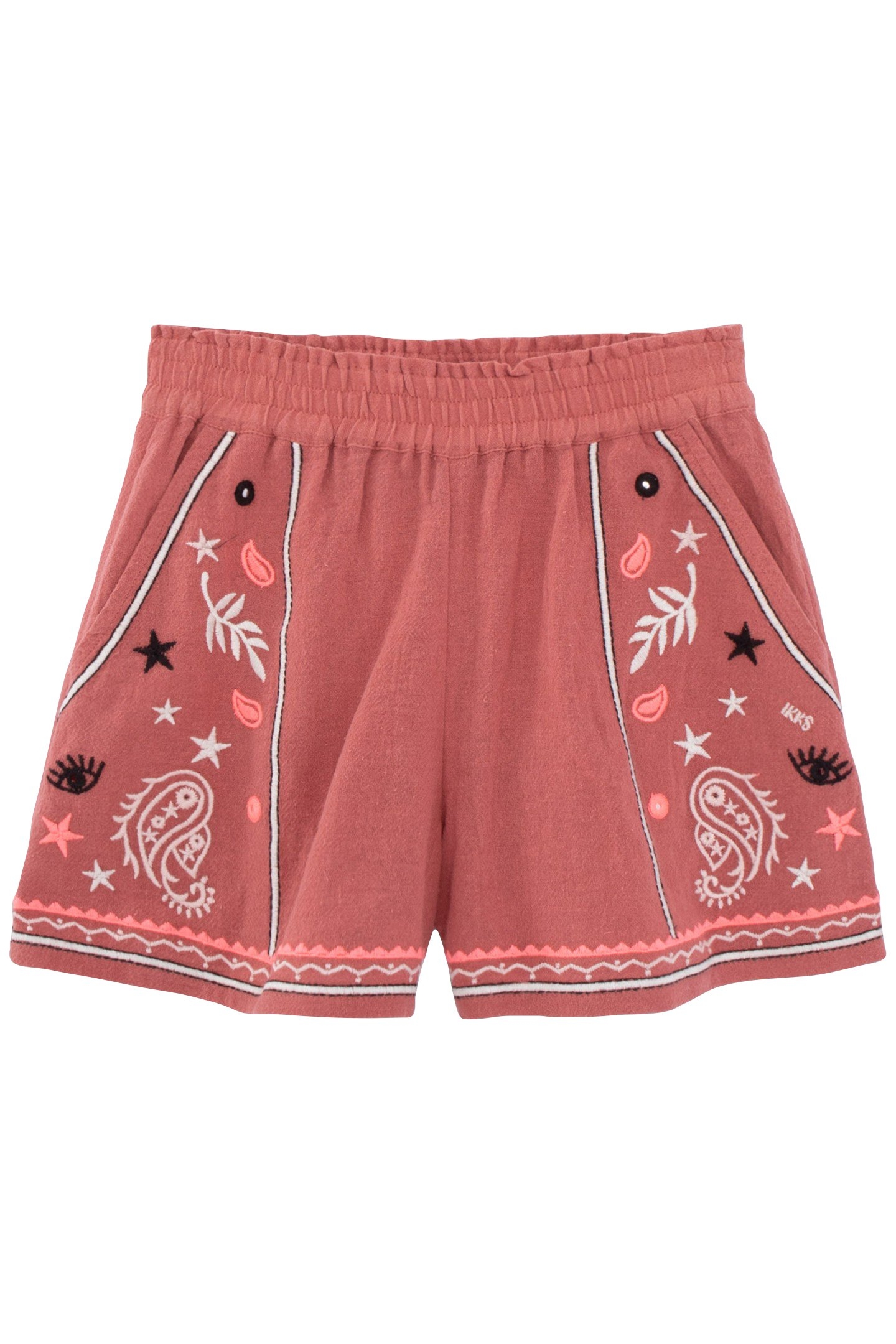 GIRLS’ TERRACOTTA EMBROIDERED SHORTS 1