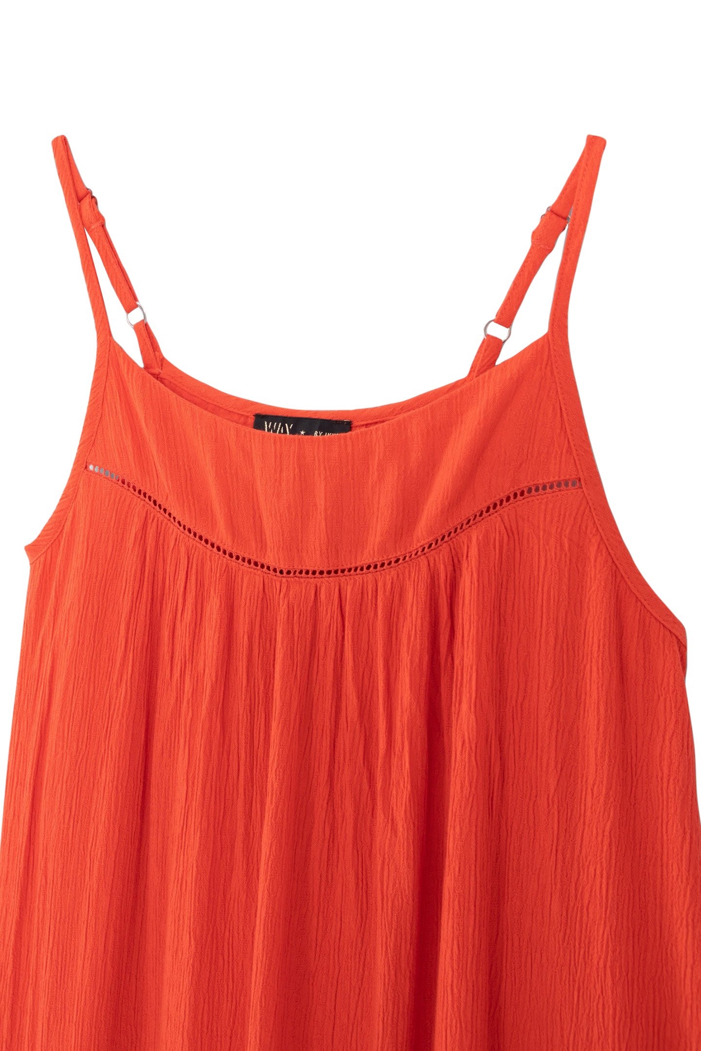 GIRLS’ RED LENZING™ ECOVERO™ DRESS WITH SPAGHETTI STRAPS 3
