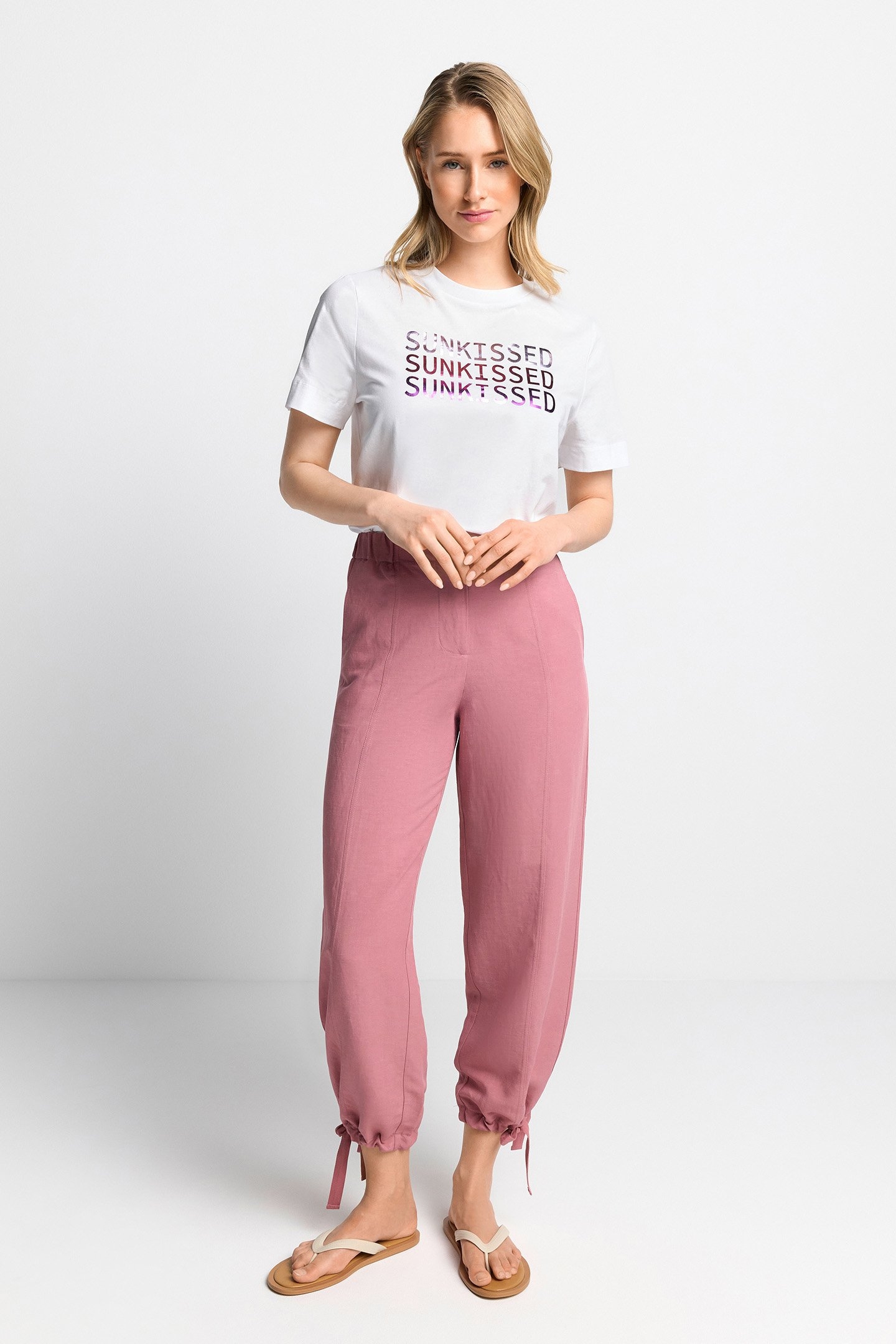 EASY T-SHIRT SUNKISSED PRINT ORGANIC WHITE 2