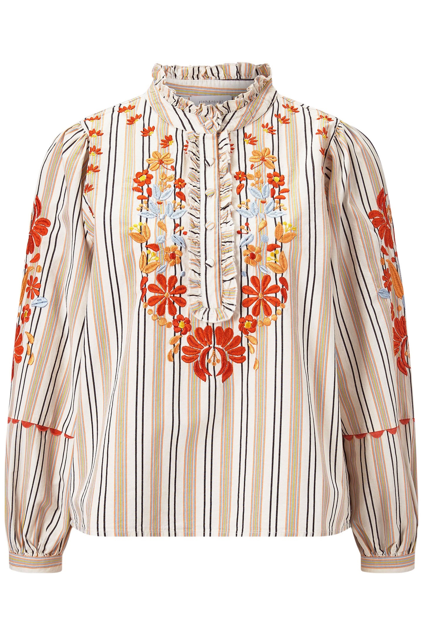 BLOUSE WITH MULTICOLOUR EMROIDERY ORGANIC ORIGINAL 4