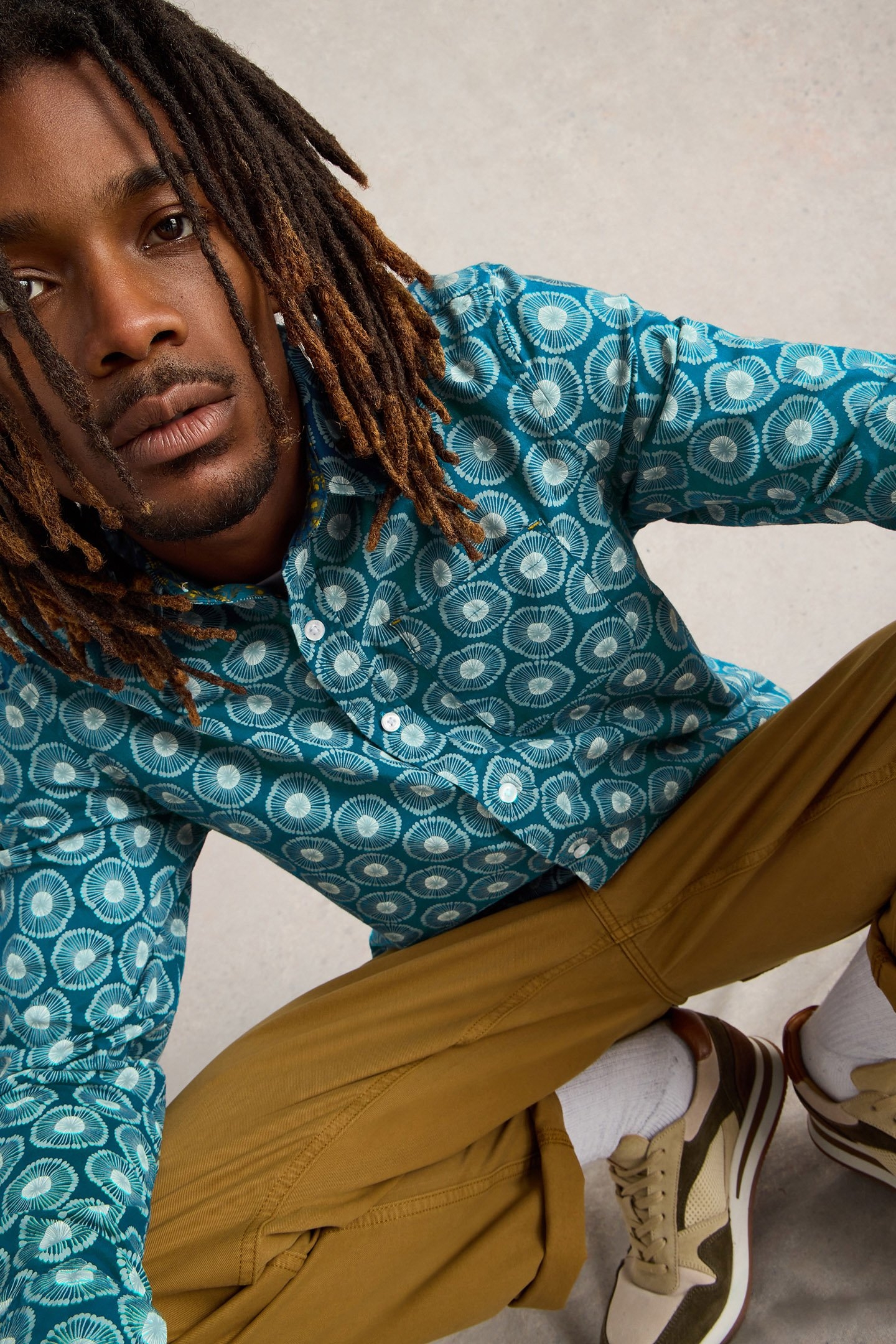 SPRIG SPOT PRINTED SHIRT BLUE MULTI 4