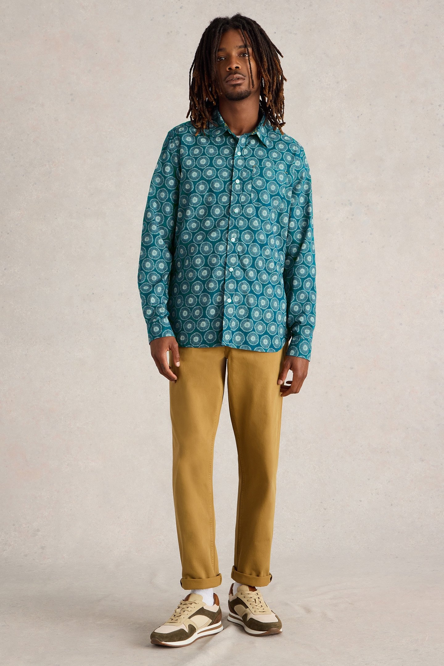 SPRIG SPOT PRINTED SHIRT BLUE MULTI 1