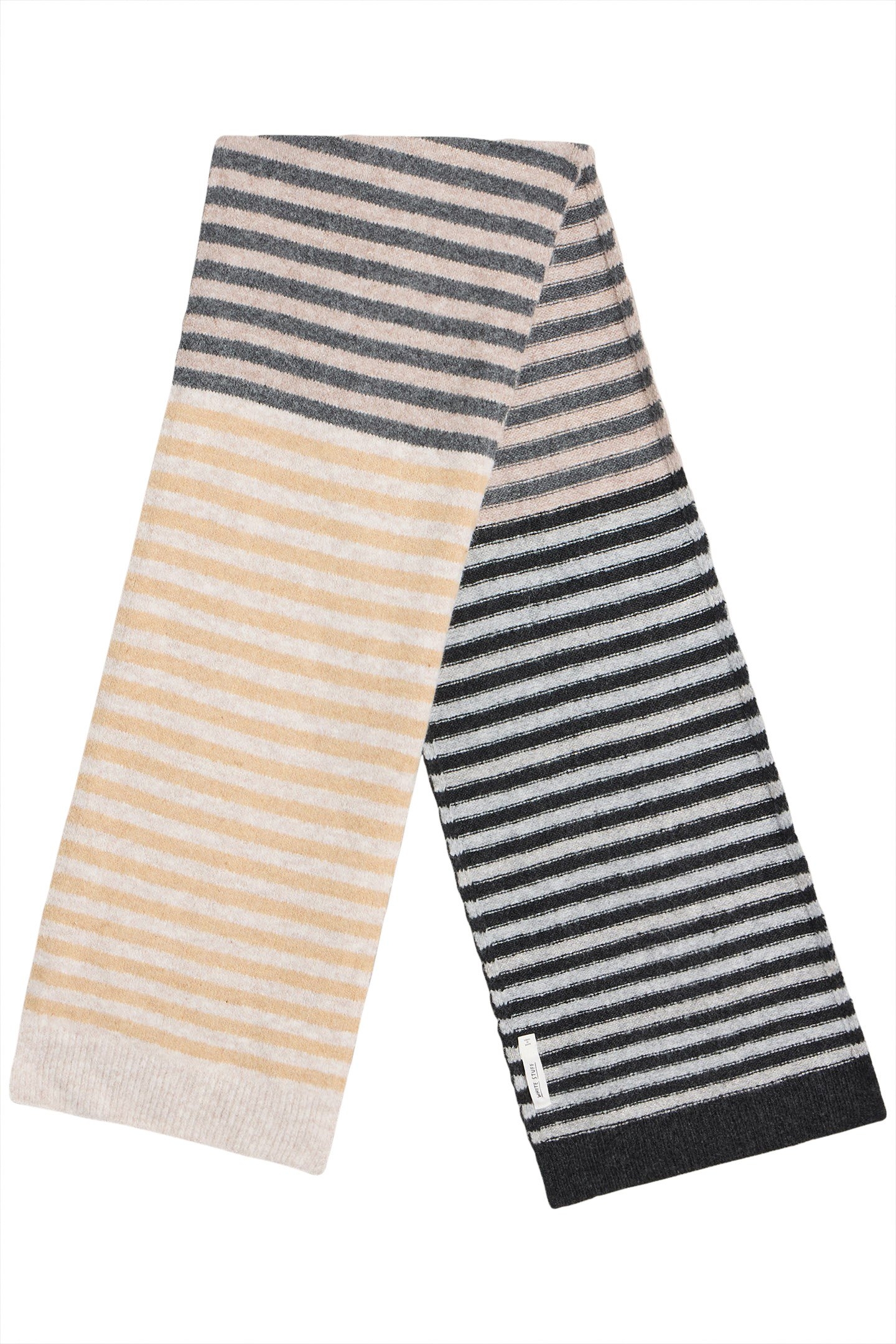 STRIPE KNITTED SCARF NATURAL MULTI 2