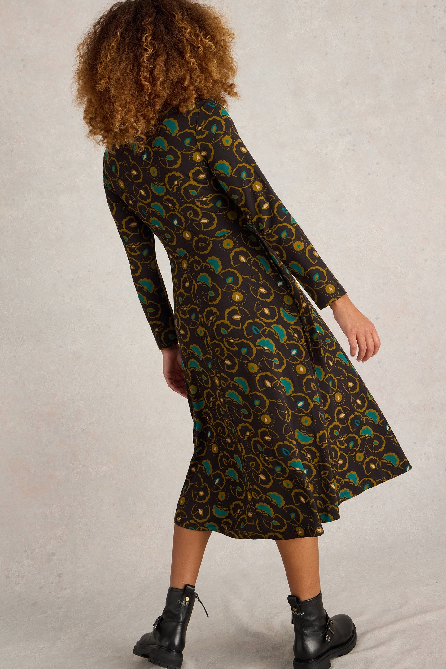 MADELINE JERSEY DRESS BLACK MULTI 2