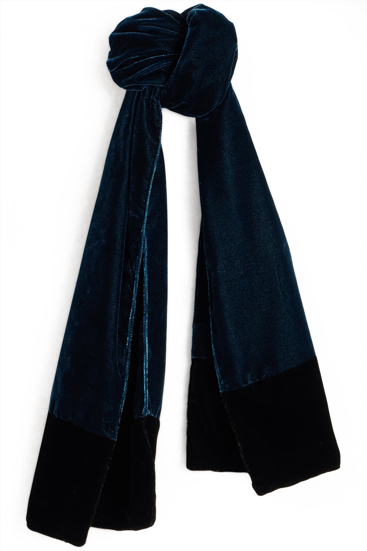 PLAIN VELVET SCARF DARK TEAL 1