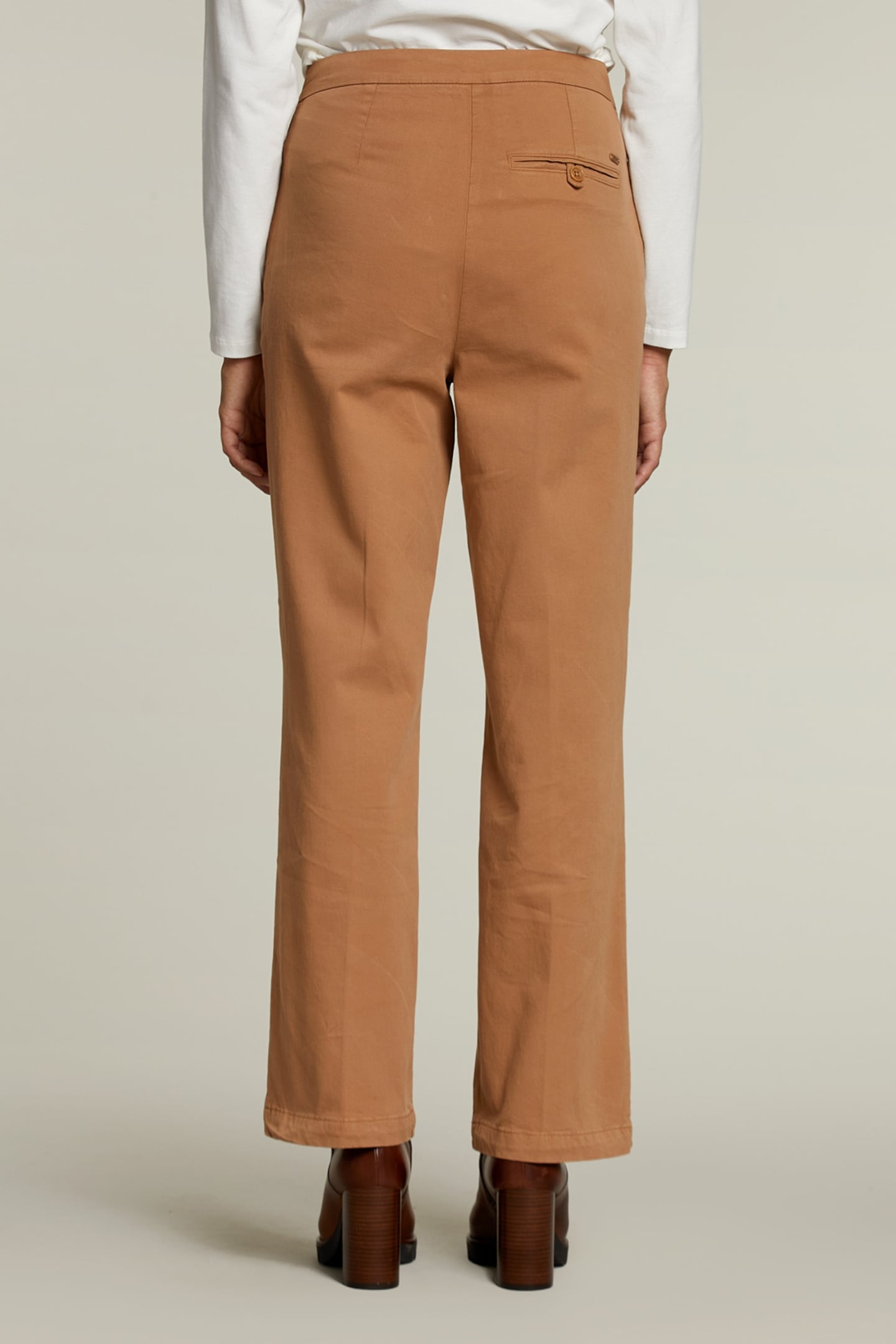 BROWN HIGH WAIST WELT POCKET PANTS 2