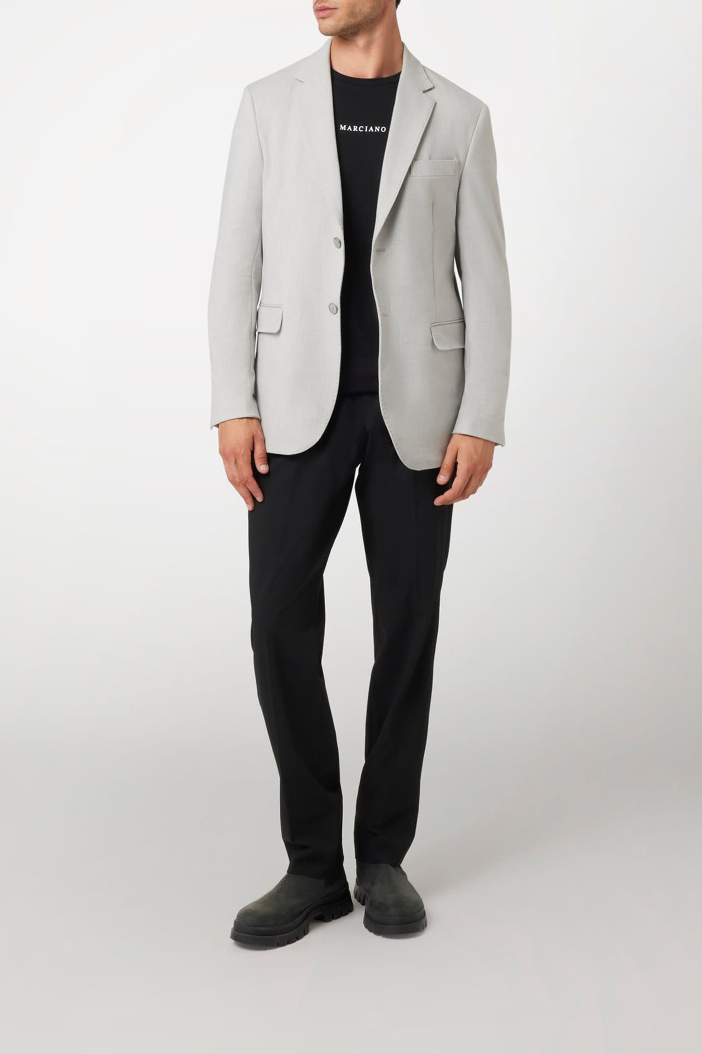 SEAN 2B NOTCH BLAZER GREY HERRINGBONE 3