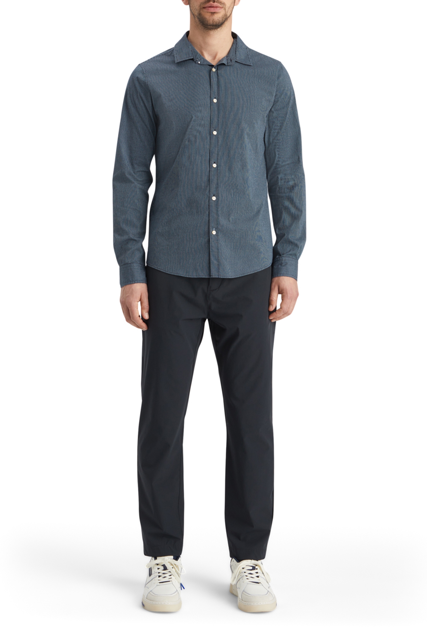 SEASONAL ESSENTIALS POPLIN STRIPED SHIRT NIGHT STRIPE 3