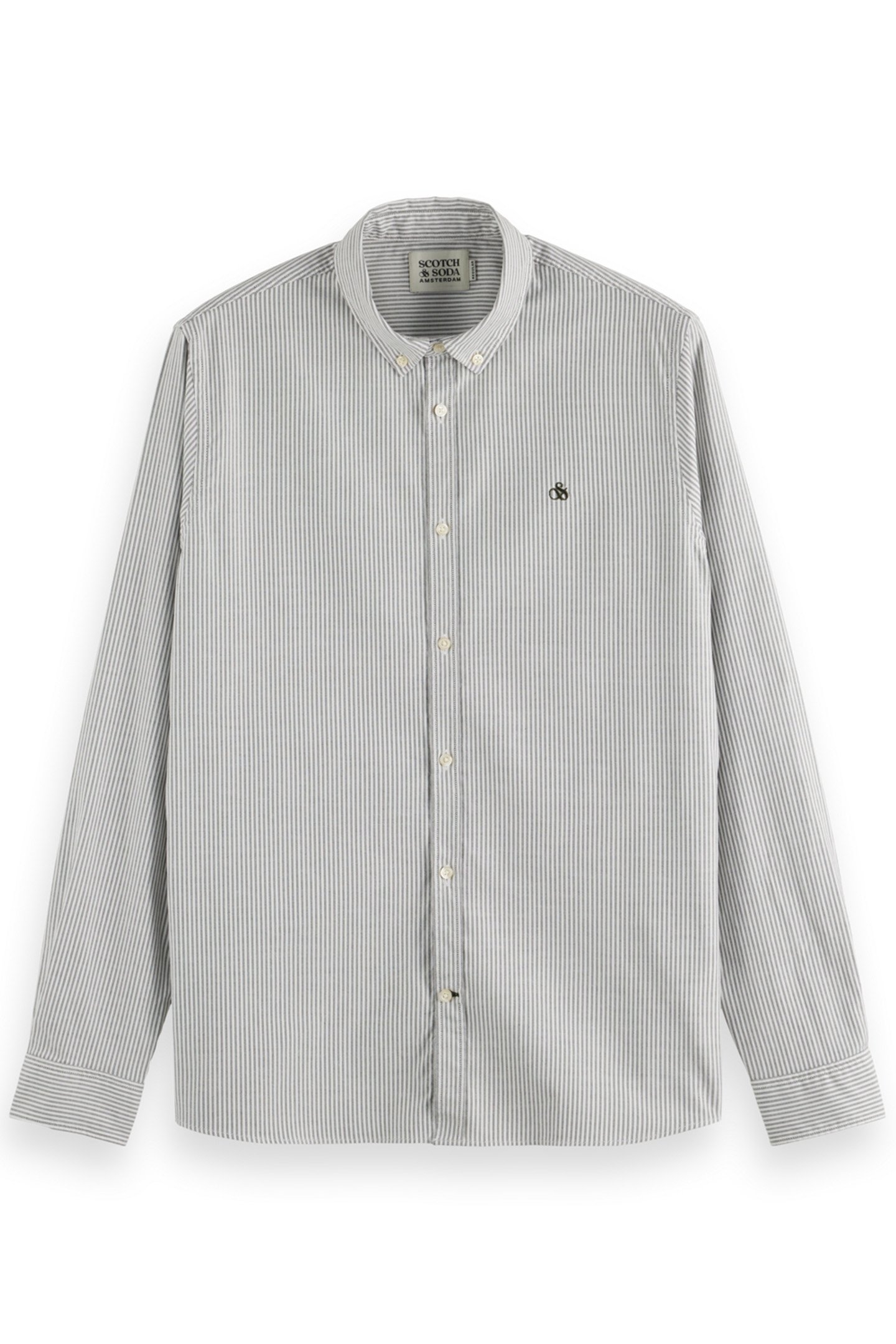 SEASONAL ESSENTIALS OXFORD STRIPED SHIRT GREEN STRIPE 1