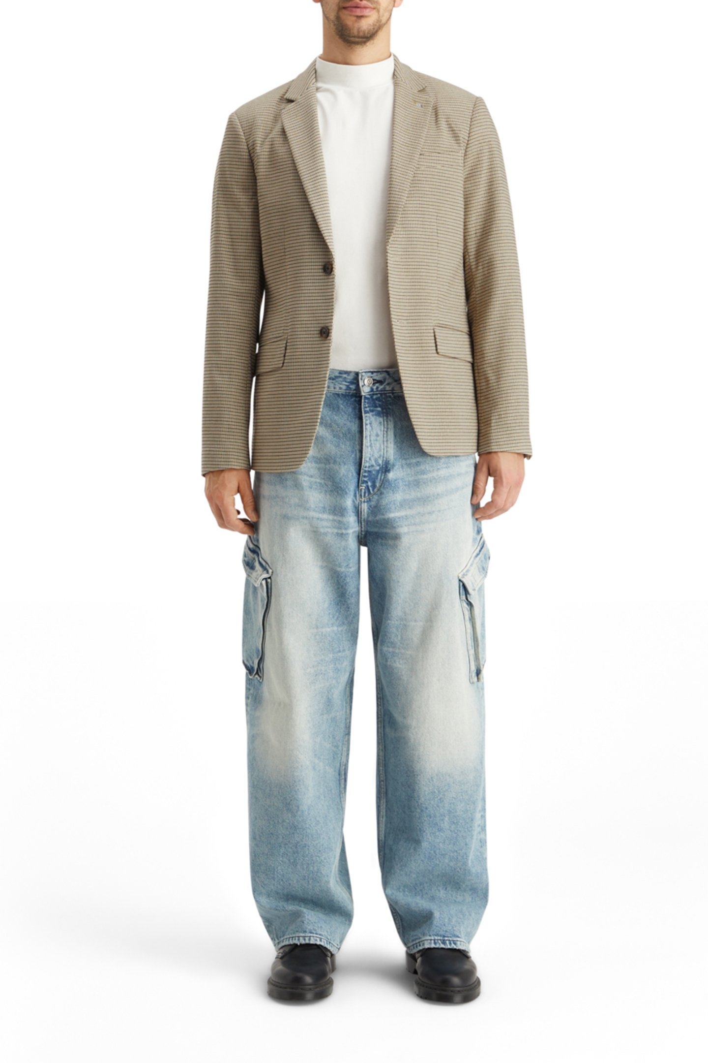 SINGLE BREASTED YARN-DYED BLAZER ANTRA OFFWHITE MINI CHECK 3