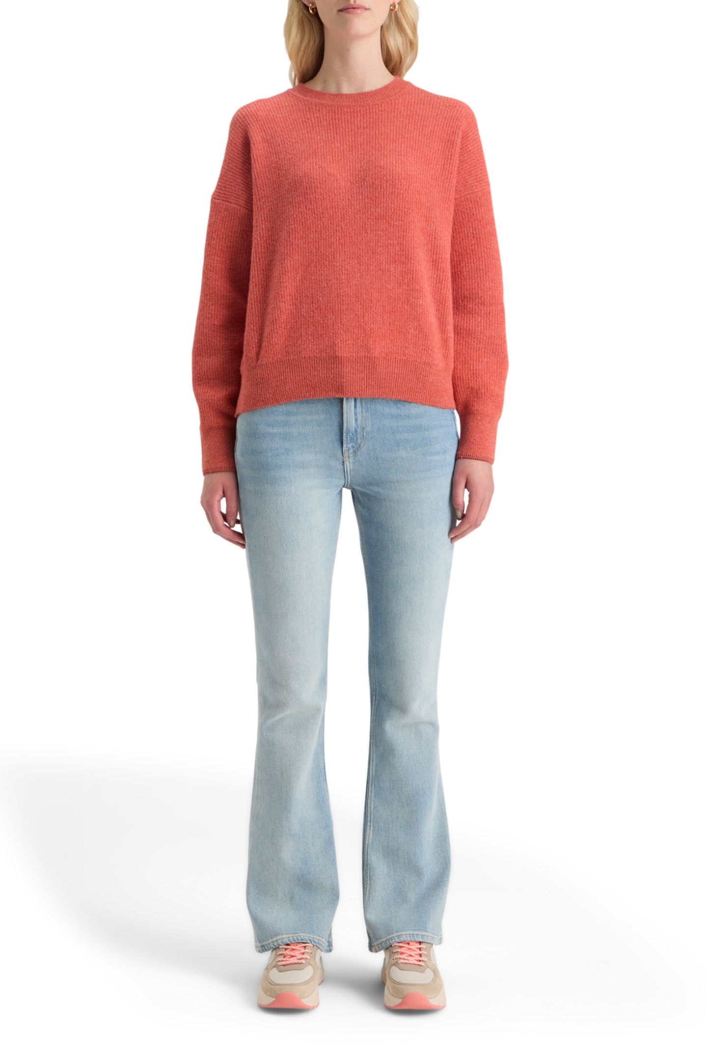 FUZZY CREW NECK PULLOVER NEGRONI MELANGE 3