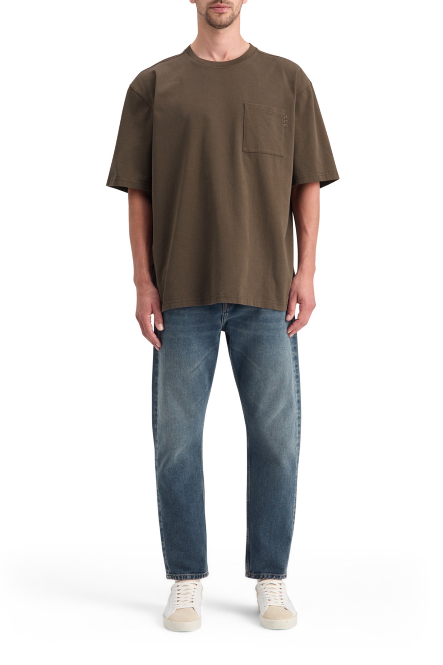 3 CROSSES LOOSE FIT POCKET T-SHIRT COFFEE 3