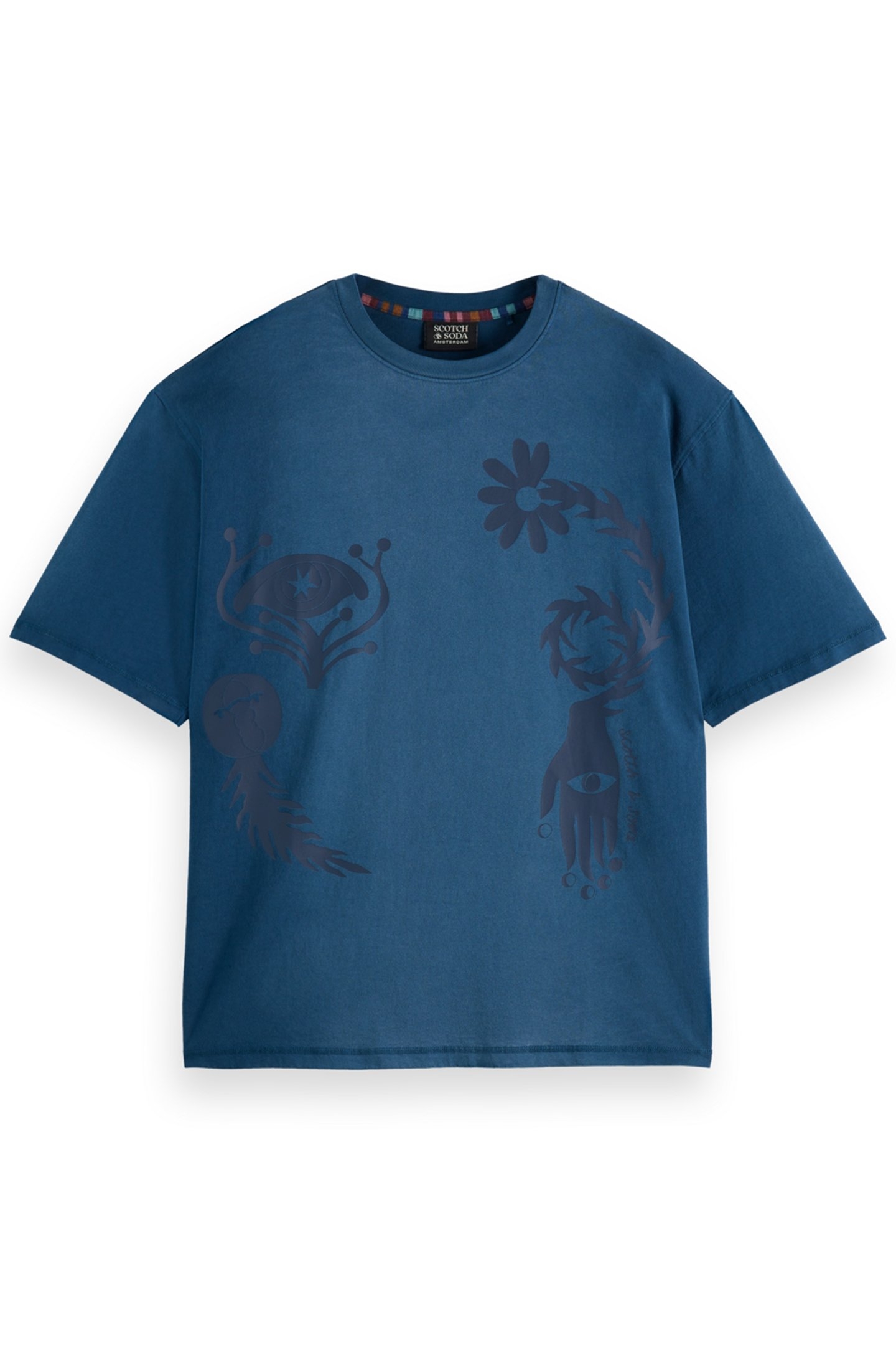 GARMENT DYED FRONT BACK ARTWORK T-SHIRT HERITAGE BLUE 1