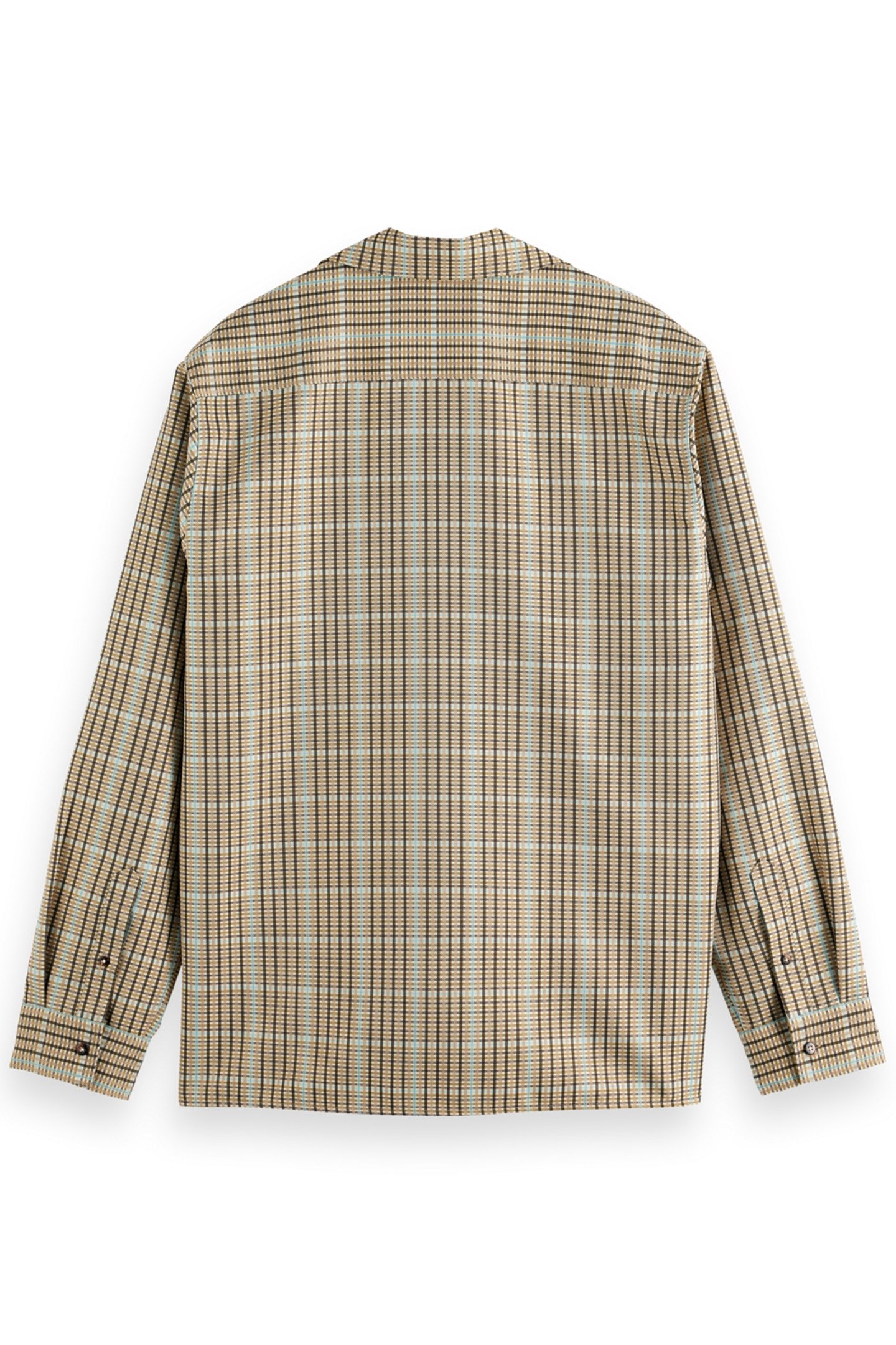 VISCOSE MINIMAL CHECK SHIRT BROWN CHECK 2