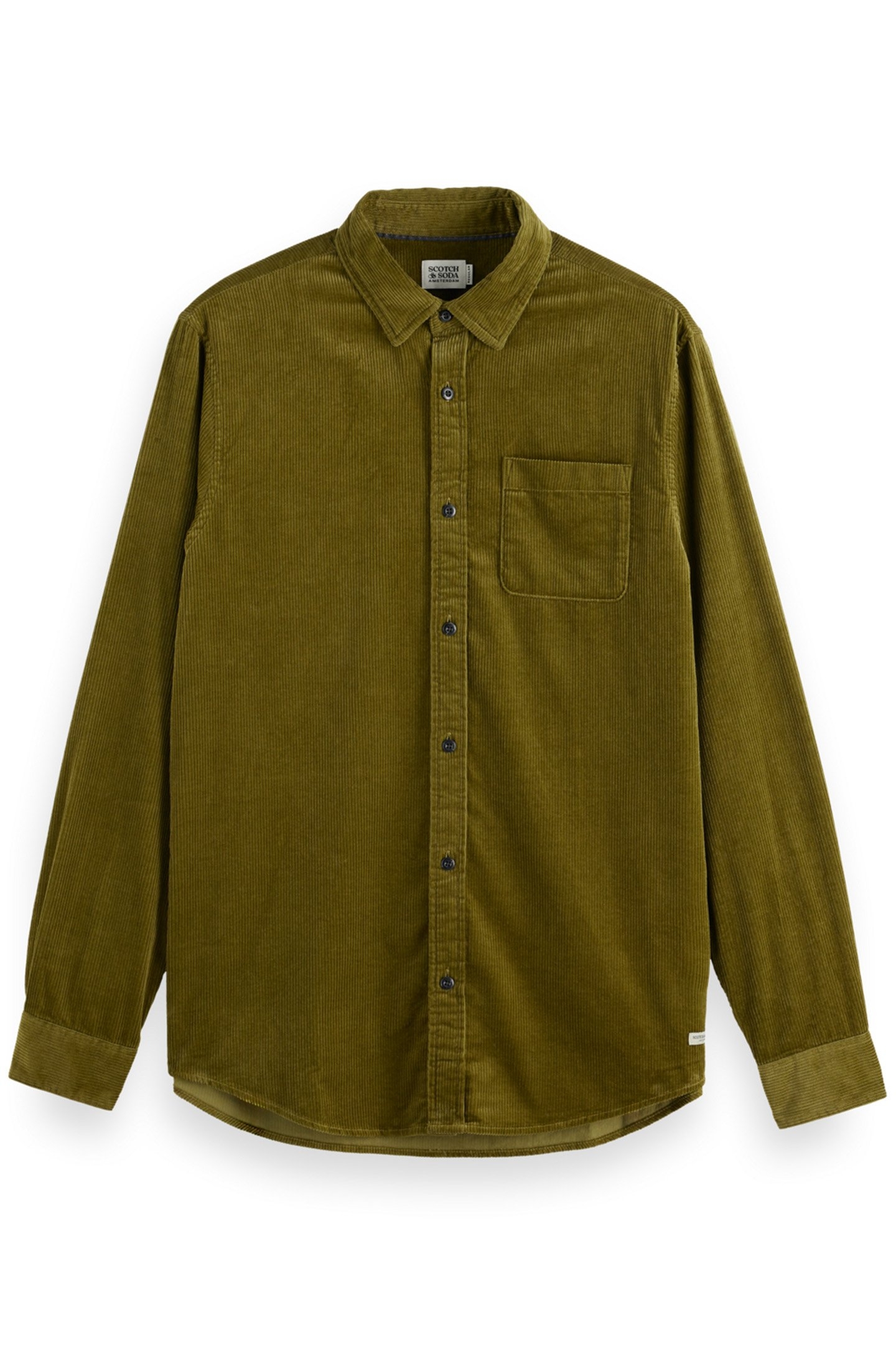 SOLID CORDUROY SHIRT MOSS GREEN 4