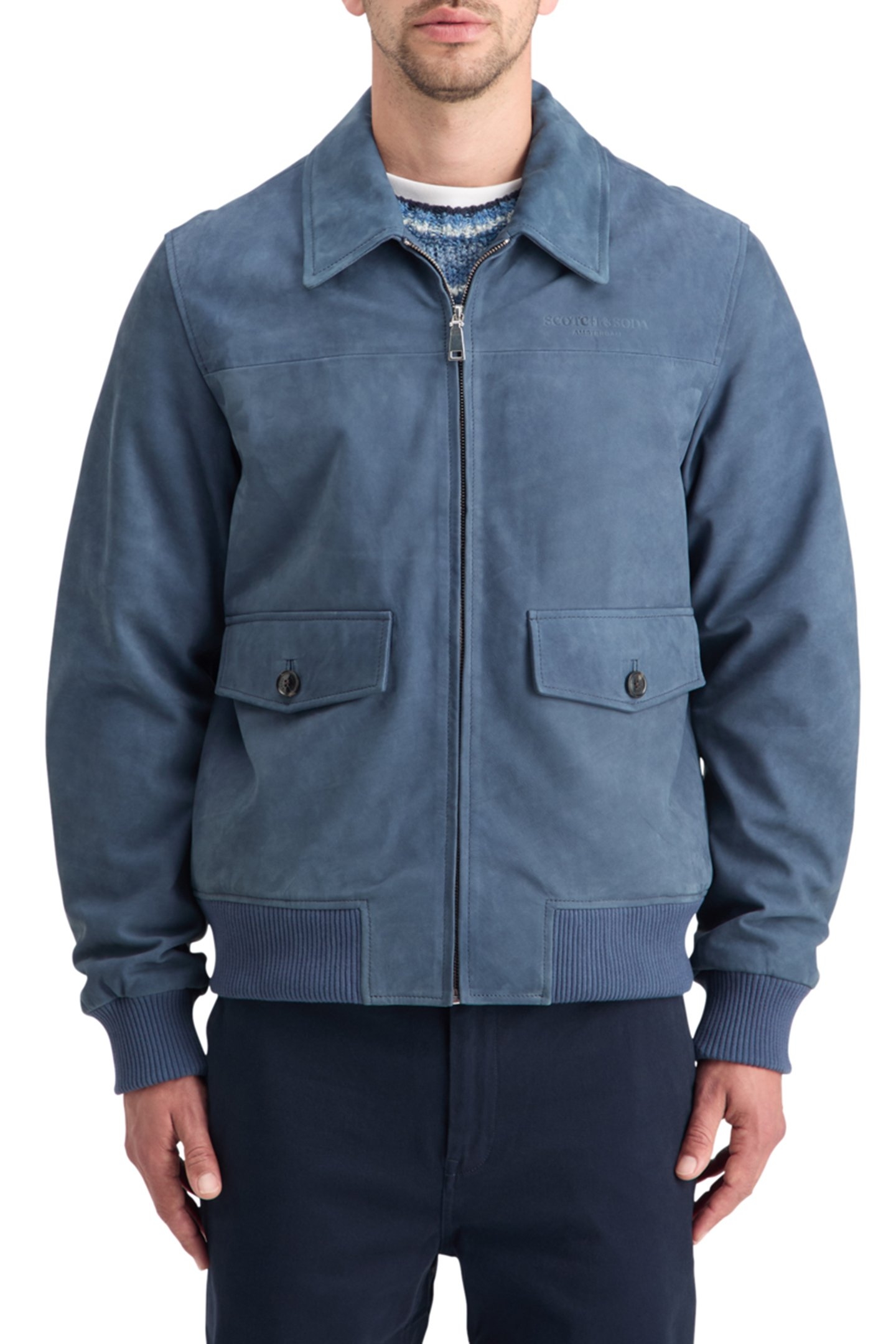 LEATHER BLOUSON JACKET HERITAGE BLUE 1