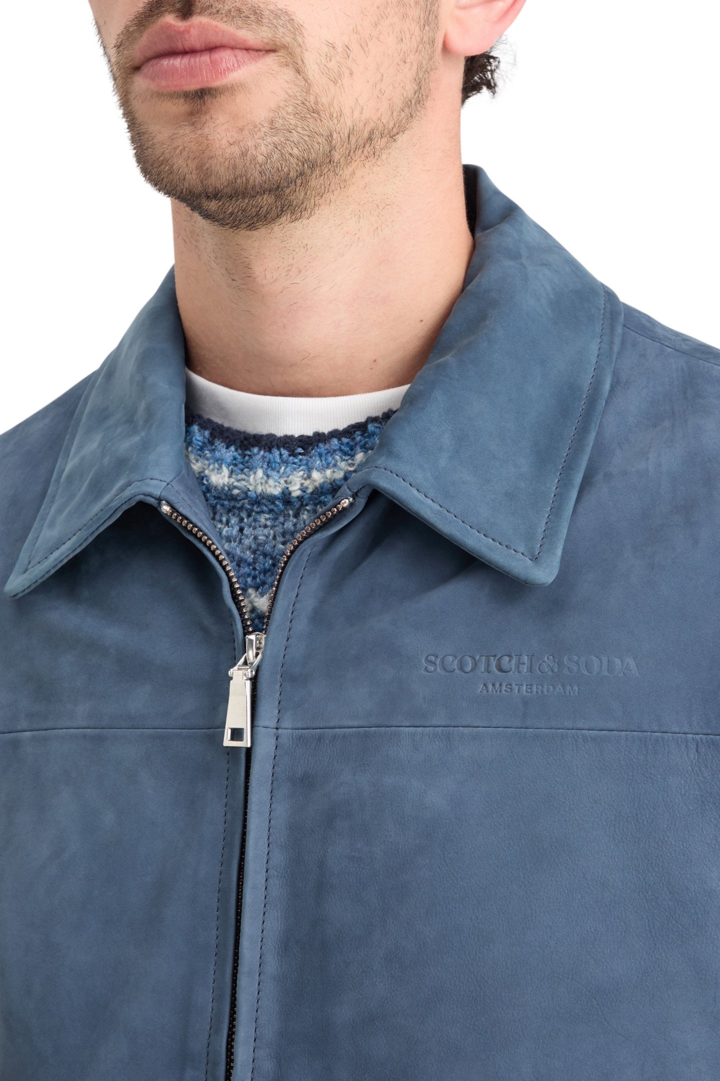 LEATHER BLOUSON JACKET HERITAGE BLUE 7