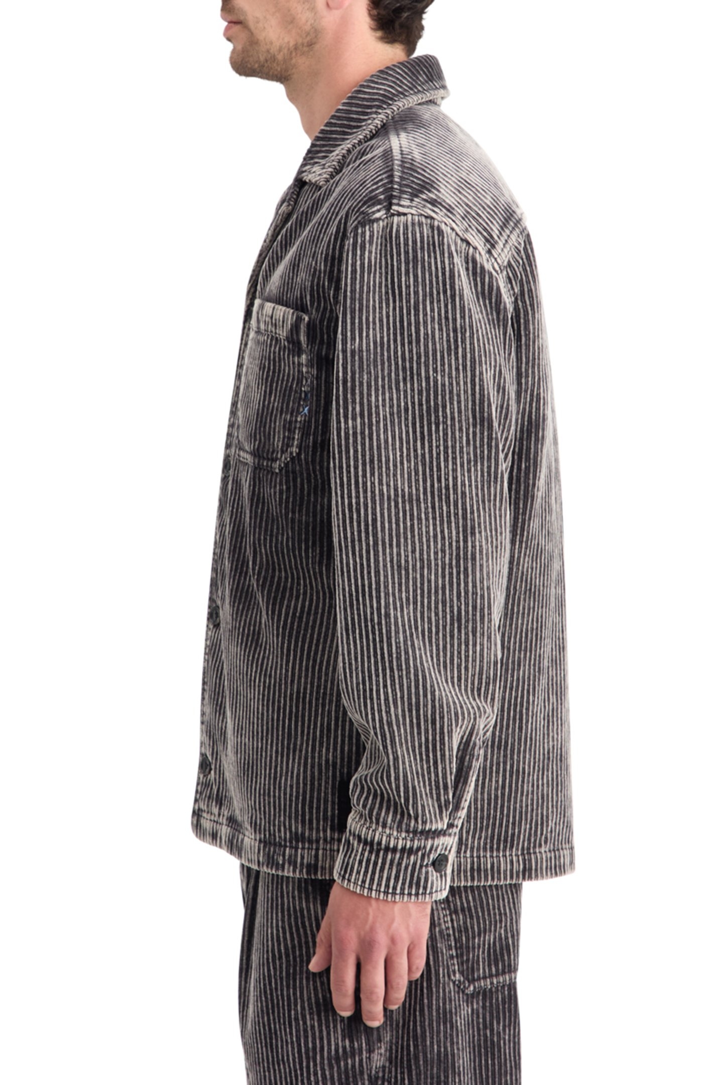 WASHED CORDUROY JACKET WITH DETACHABLE INNER GILET BLACK 7