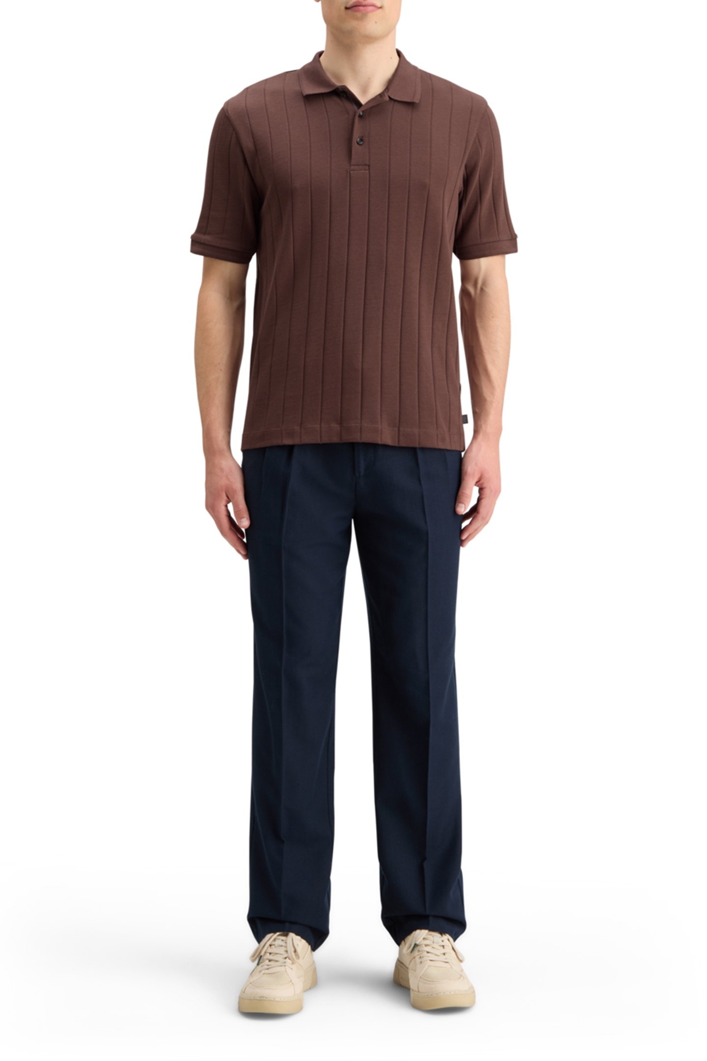 RIB KNITTED POLO RICH MAHOGANY 2