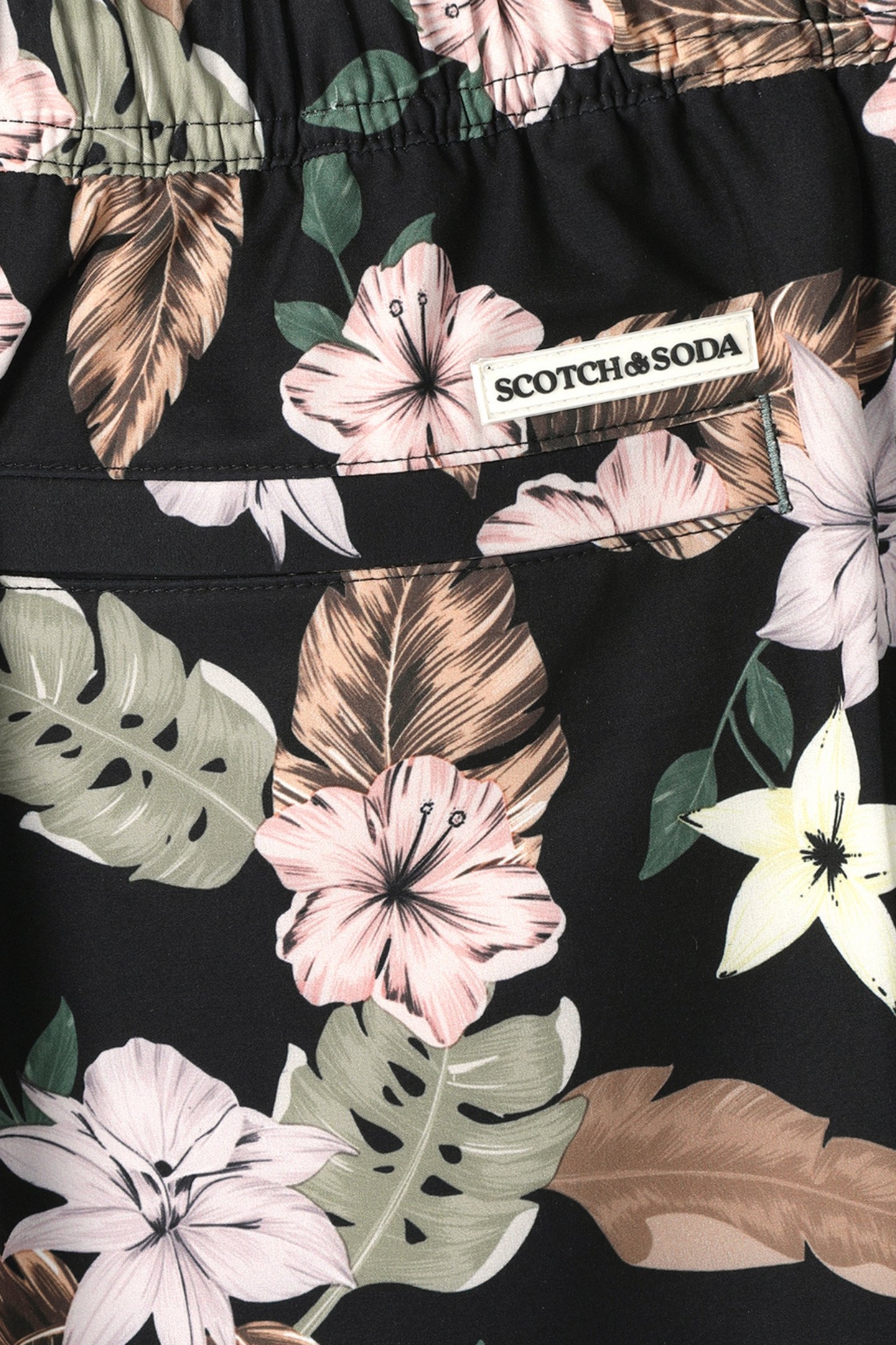 NOSTALGIA FLORAL SWIM TRUNK BLACK GREY 6