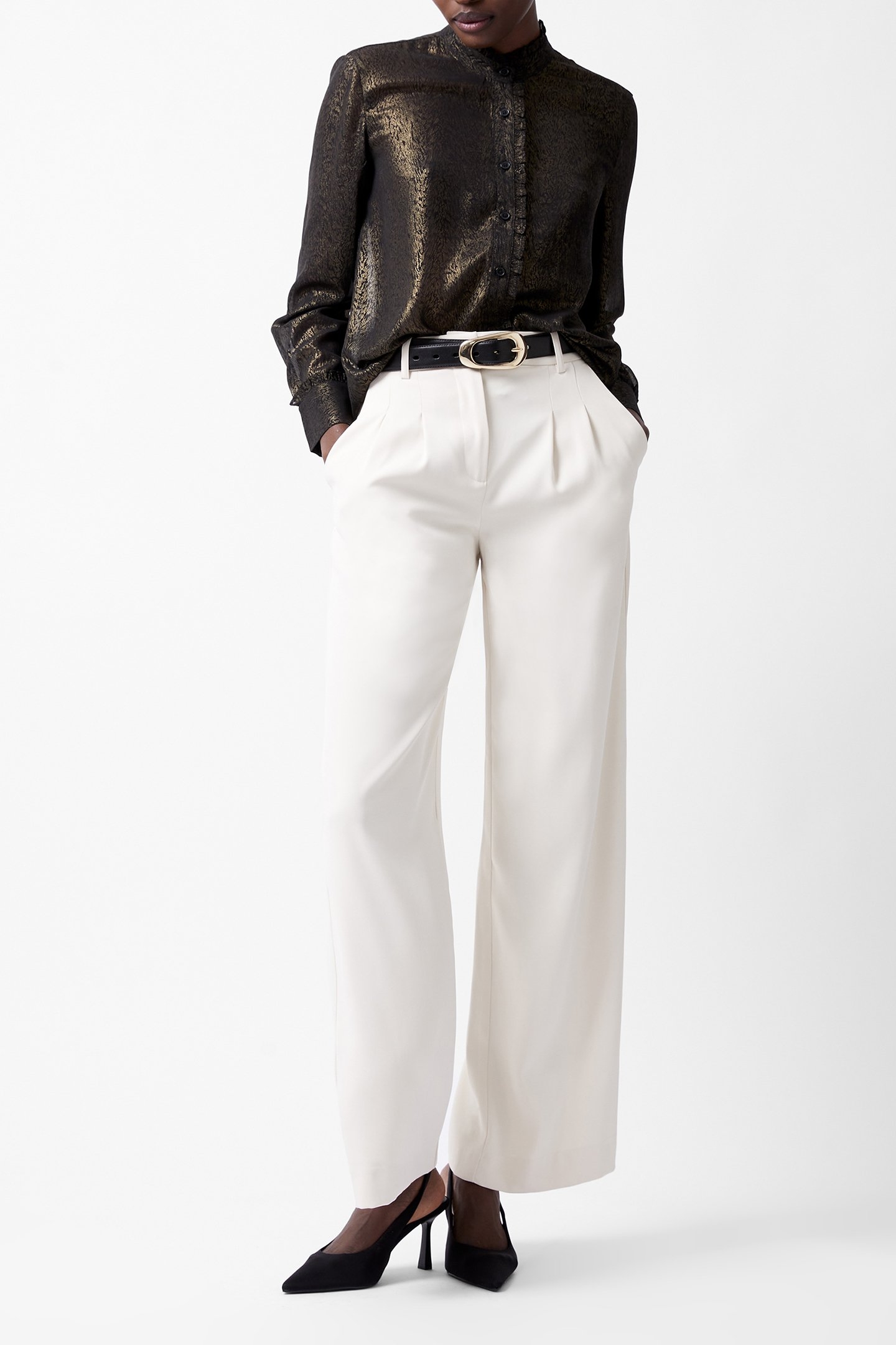 ALINA FOIL GGT L/S TOP BLACK/BRONZE 1