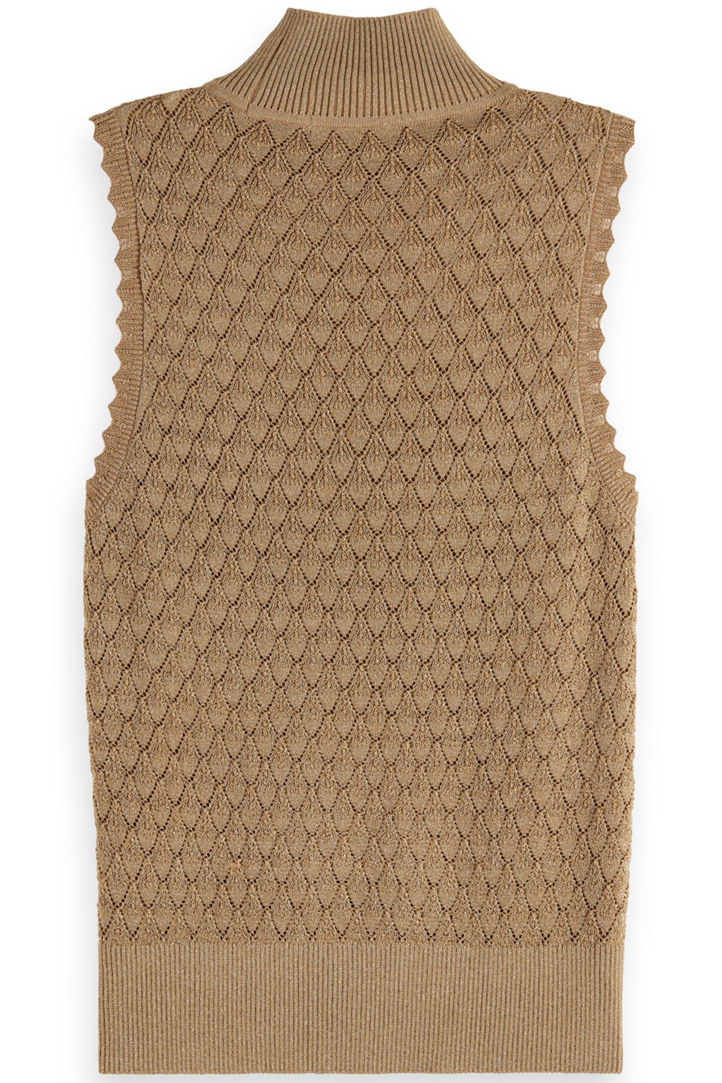METALLIC POINTELLE KNITTED TANK GOLD 5