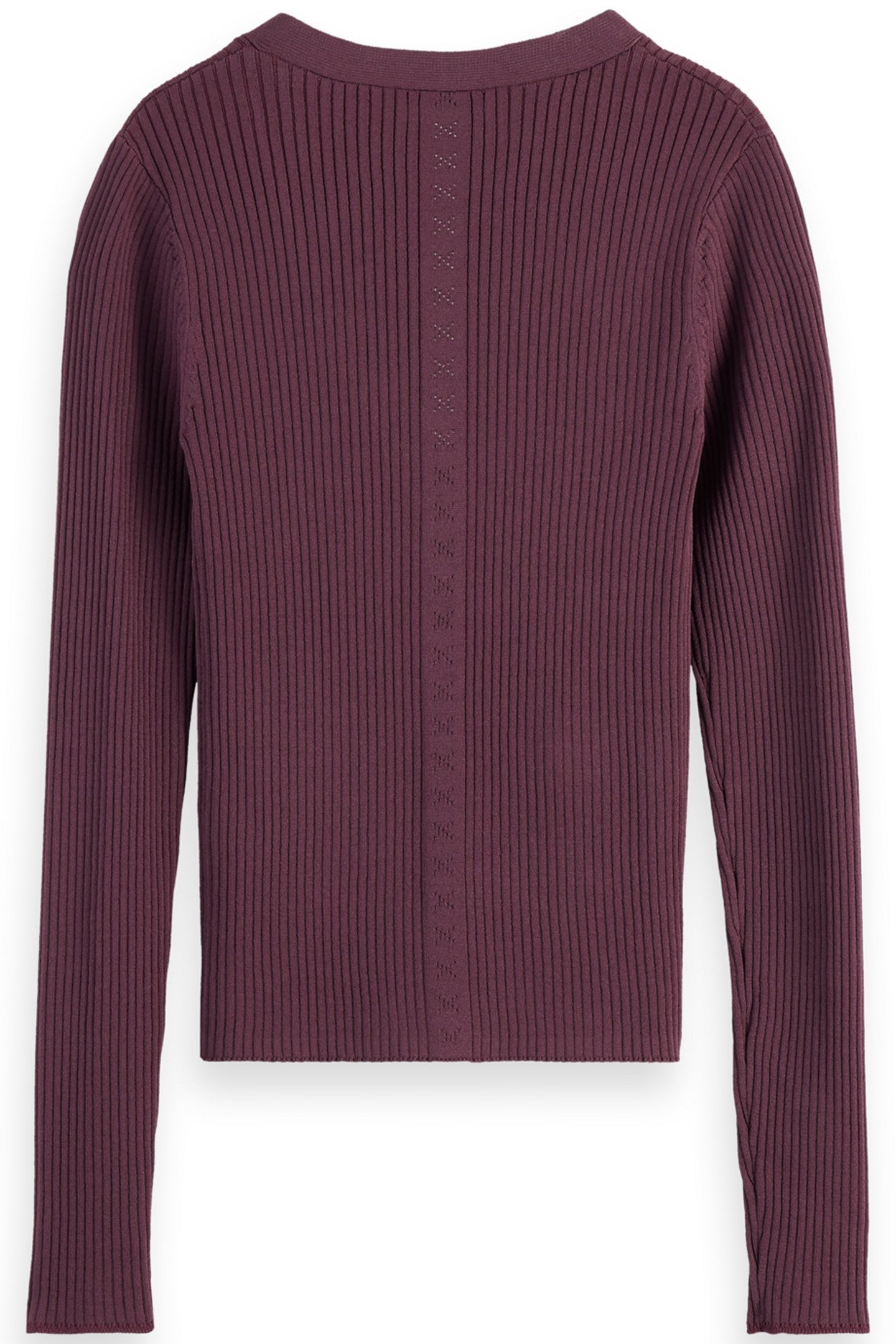 RIBBED FITTED PULLOVER BERRY 5