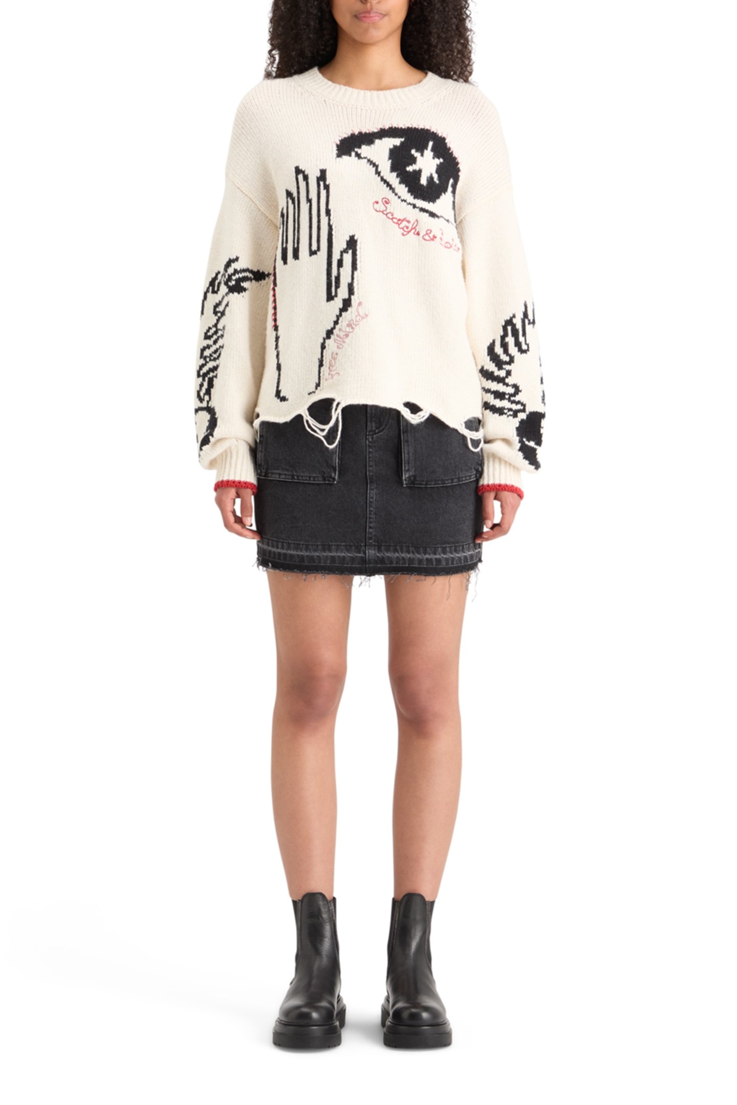 INTARSIA OVERSIZED PULLOVER SOFT ICE 3