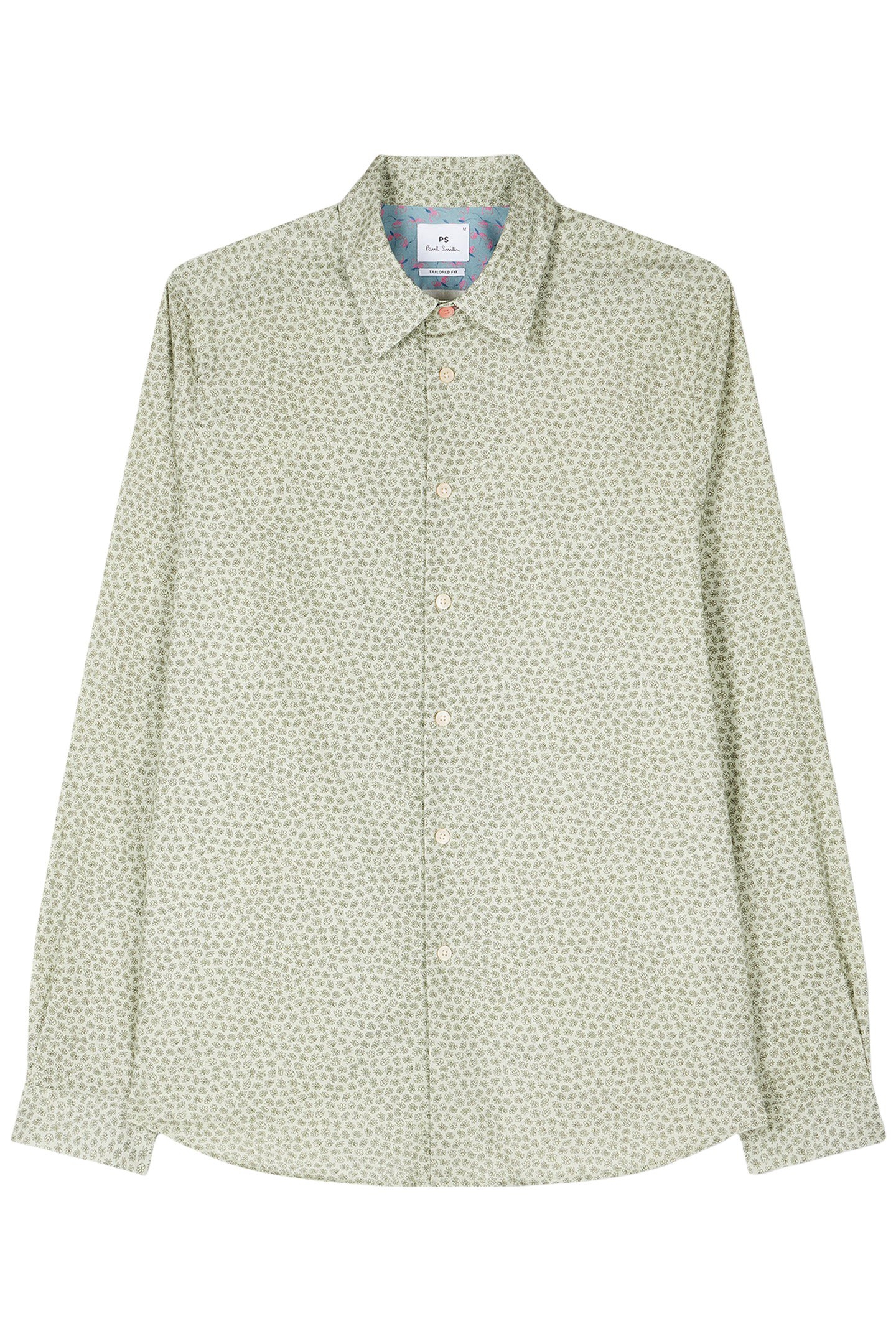 MENS TAILORED FIT LS SHIRT GREEN 1
