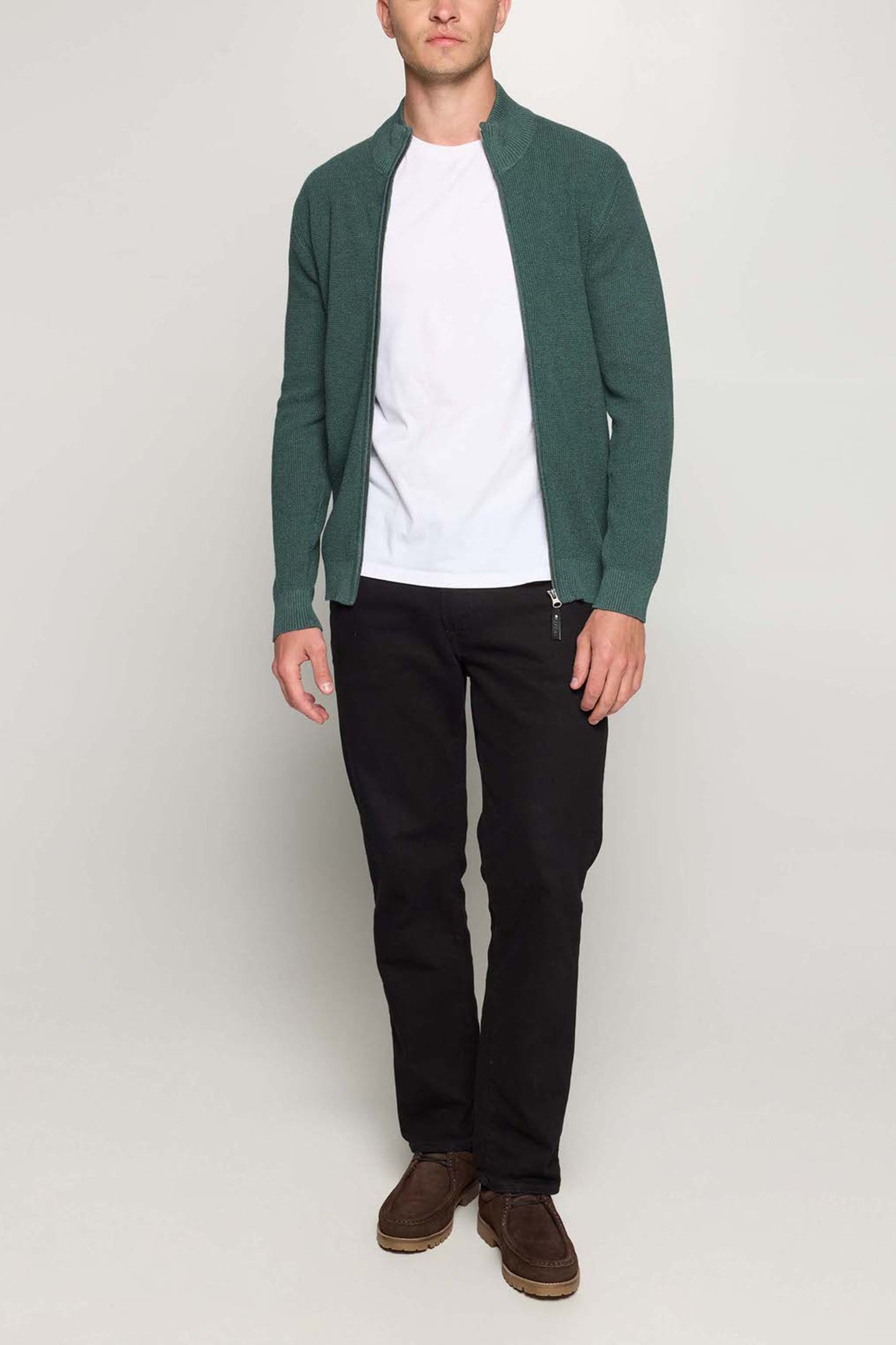 CONNORSI STRUCTURE CARDIGAN+ AGED GREEN MEL 3