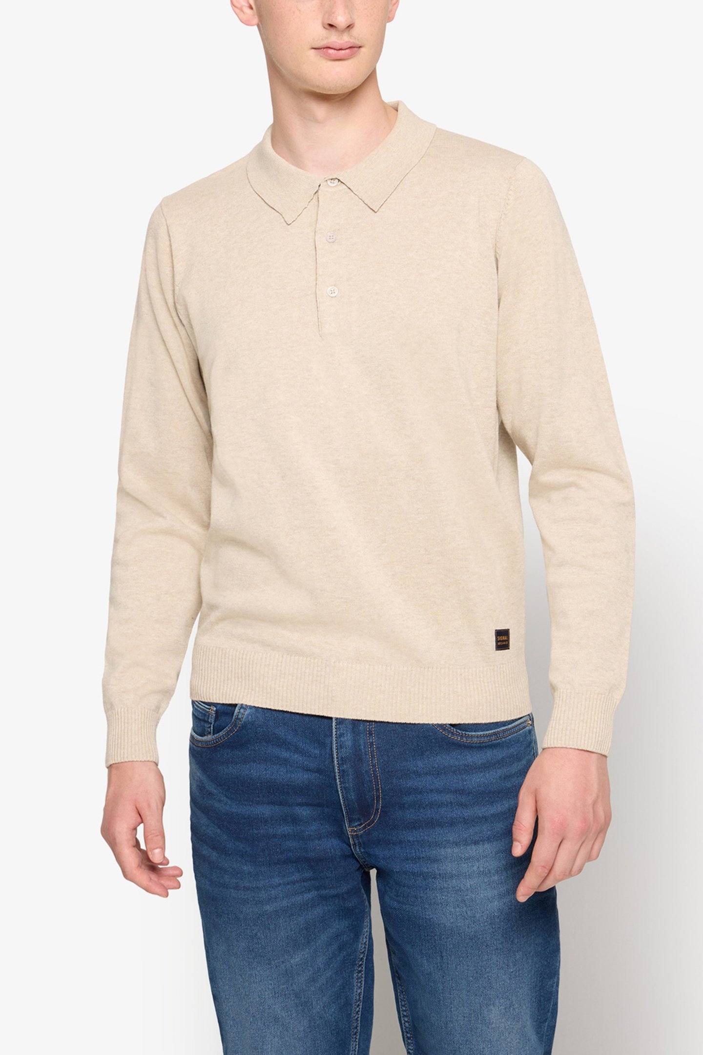 NOLANSI KNIT POLO + PURE CASHMERE MEL 1