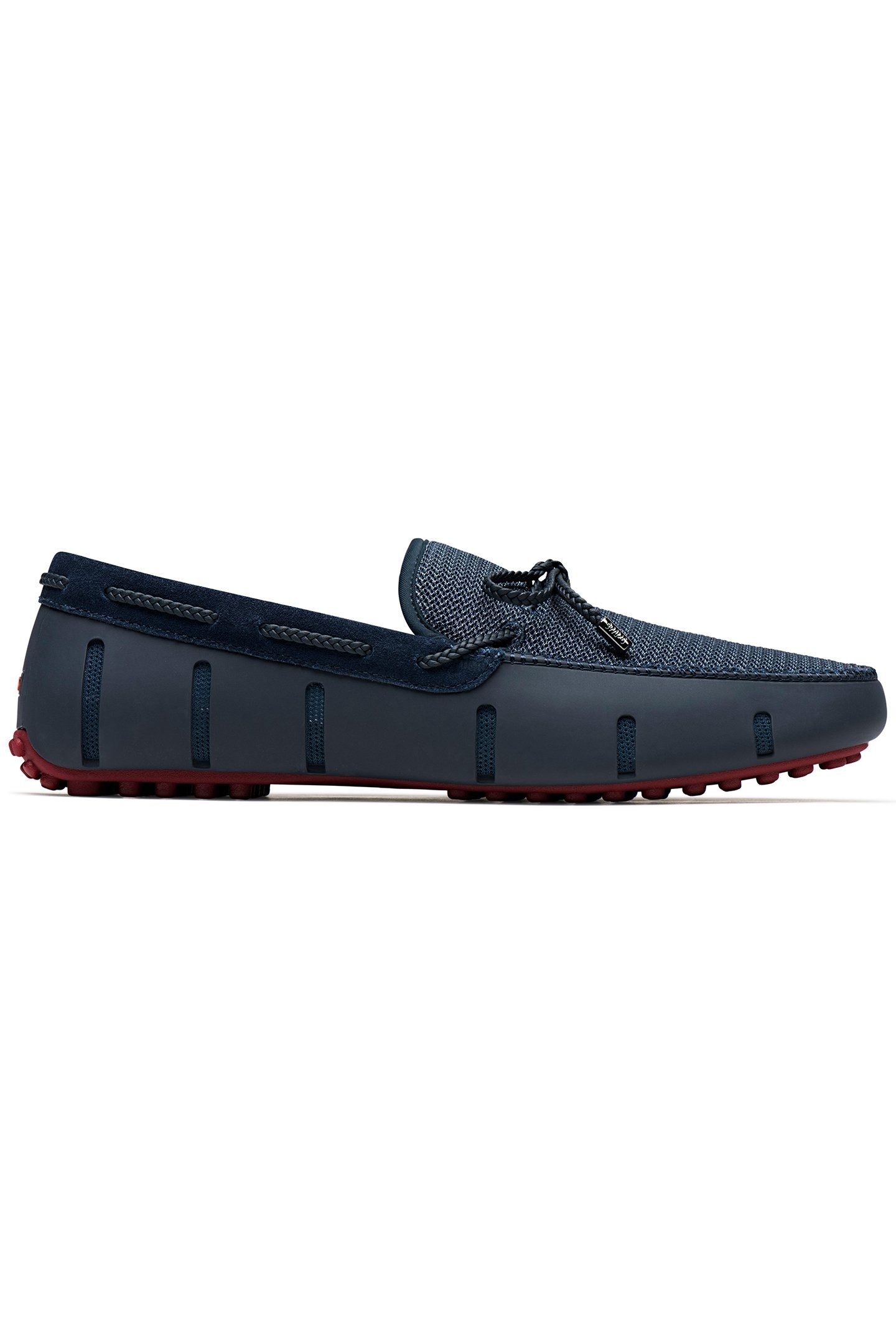 BRAIDED LACE LUX LOAFER DRIVER NAVY/DEEP RED 1