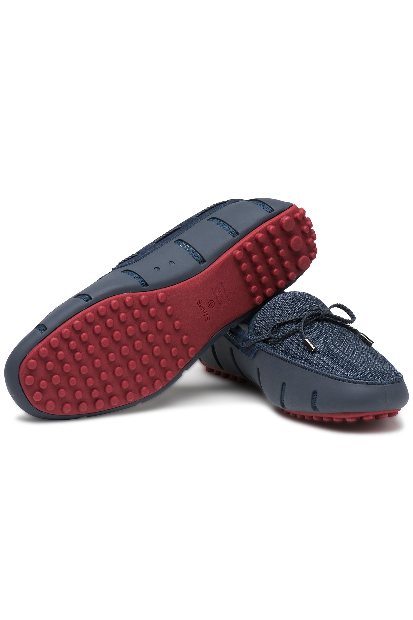 BRAIDED LACE LUX LOAFER DRIVER NAVY/DEEP RED 4