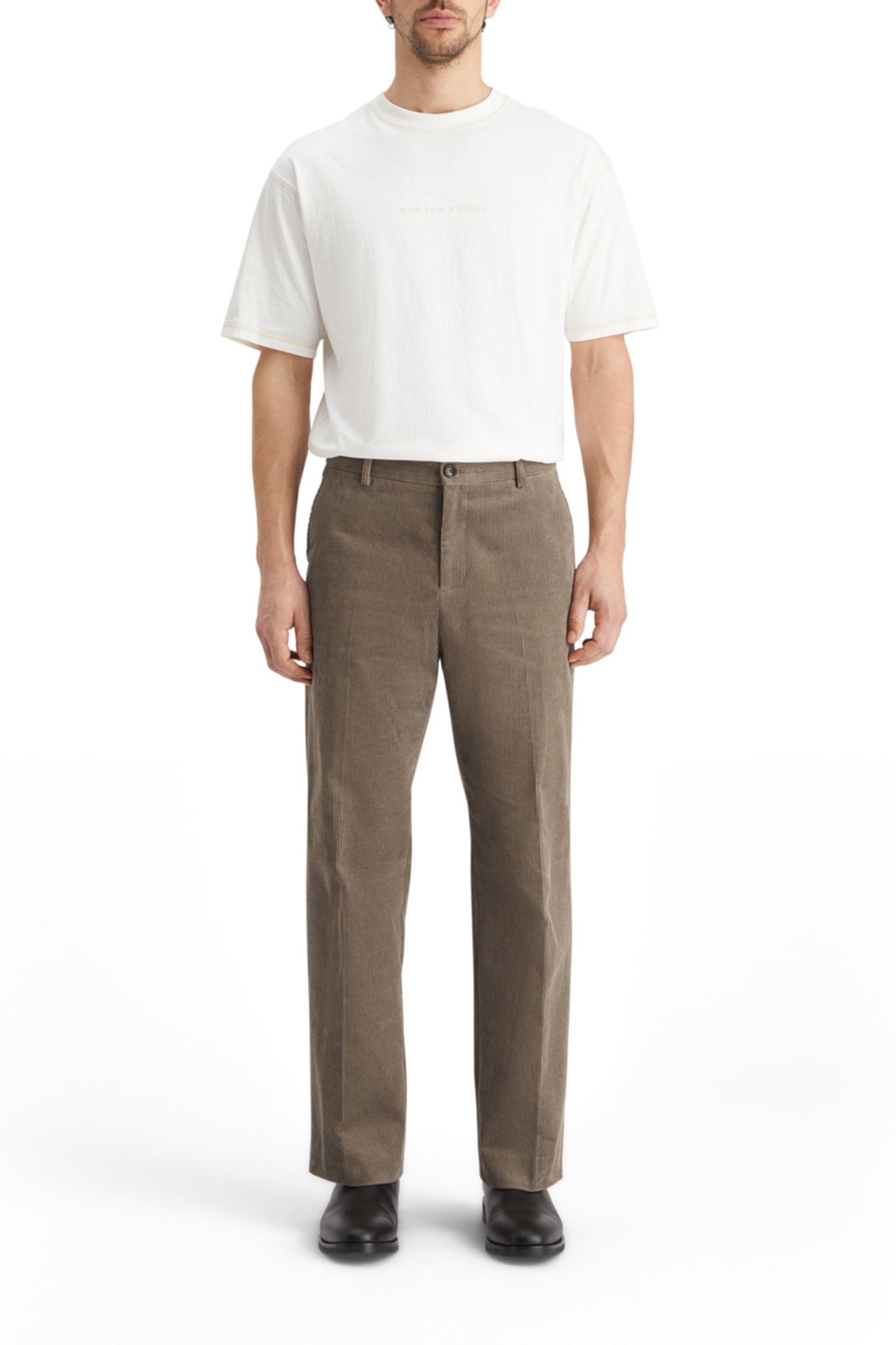 STRAIGHT FIT COTTON CORDUROY CHINO CAPPUCHINO 3