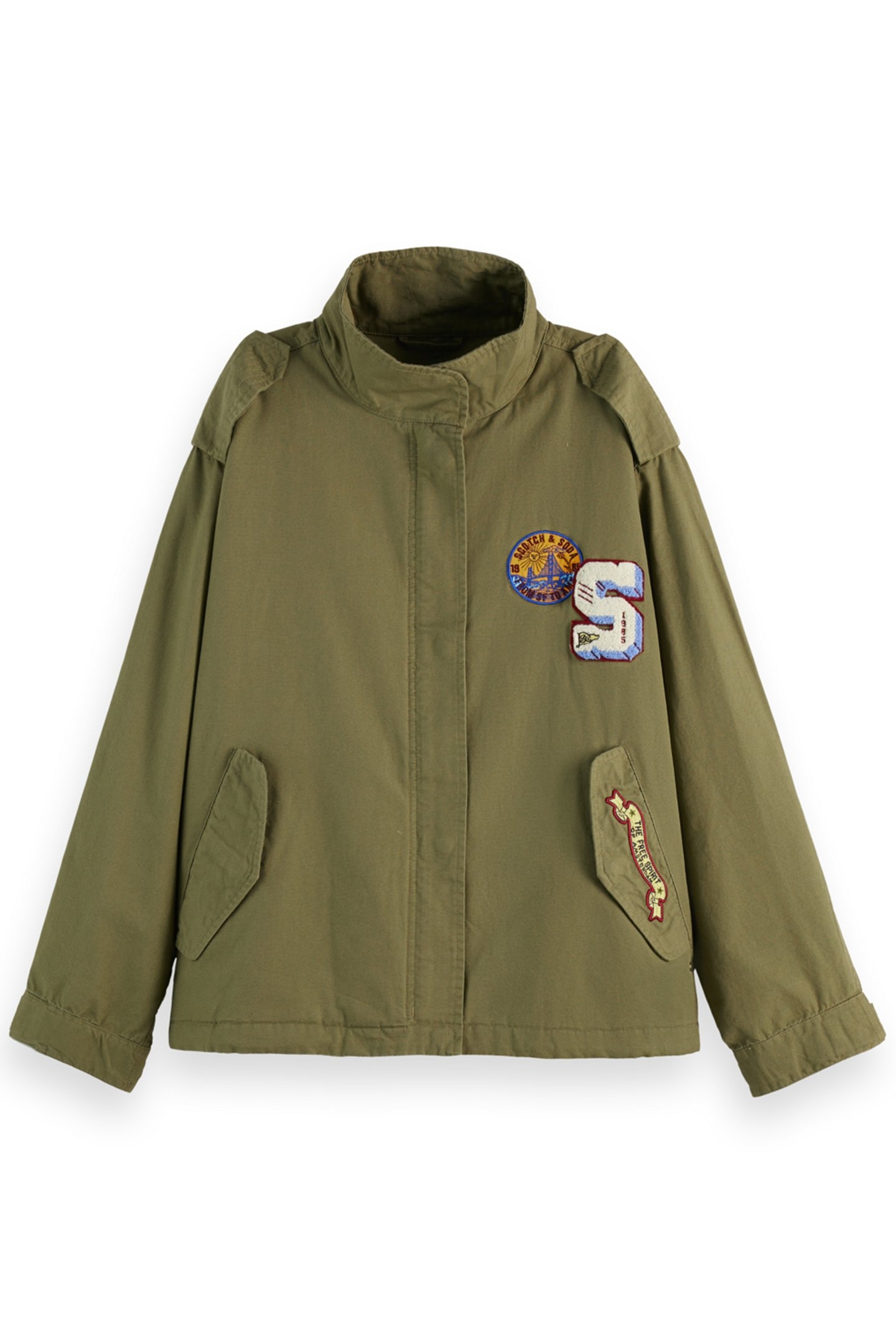 COTTON UTILITY JACKET WASHED MILITARY 1