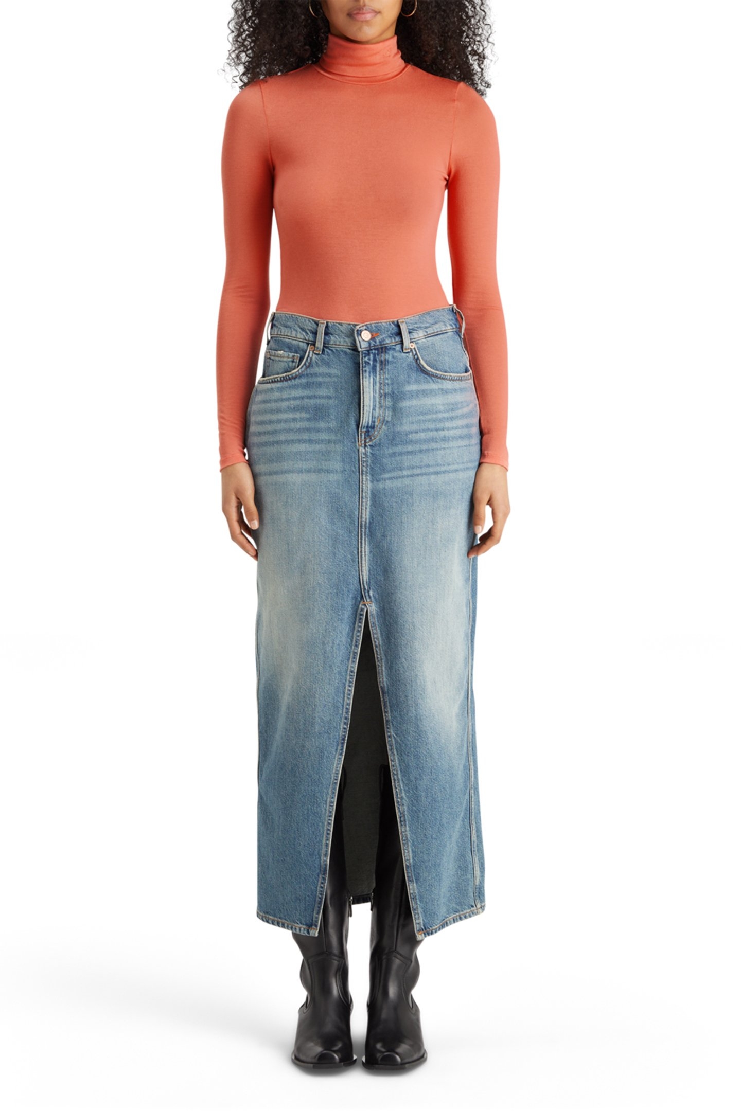 ROLL UP NECK LONG SLEEVE T-SHIRT NEGRONI 3